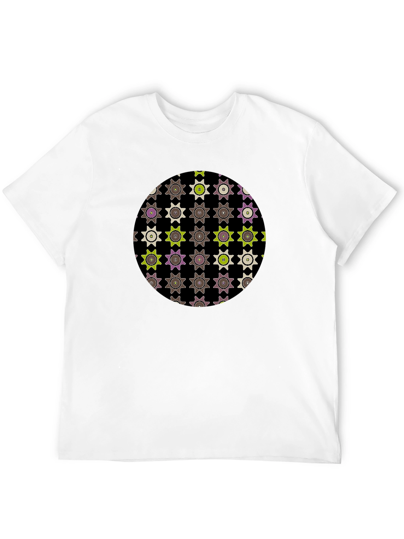Geometric Print Black Tee