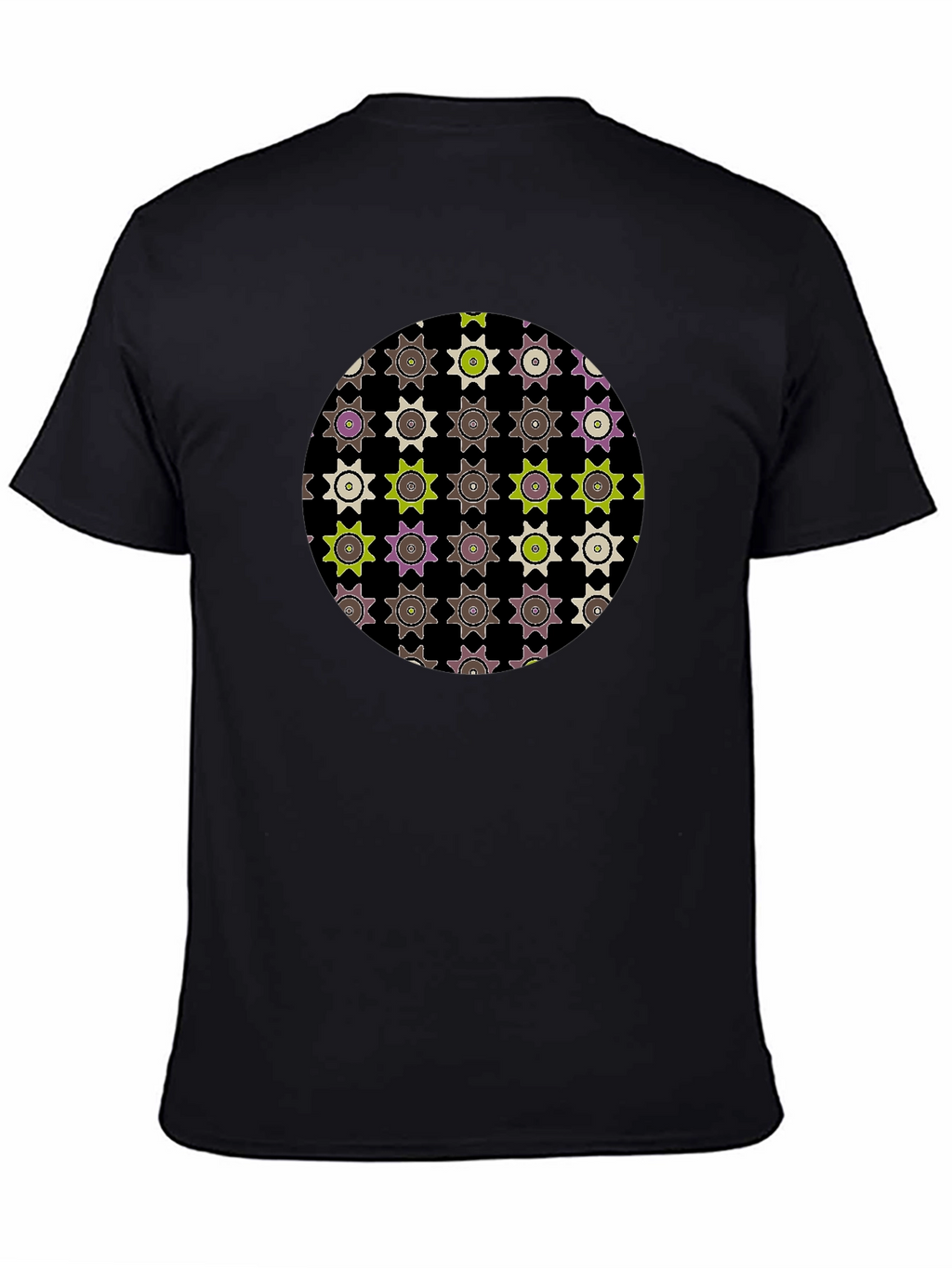 Geometric Print Black Tee