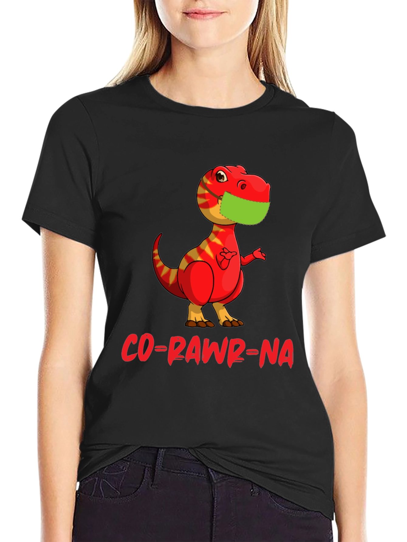 Co-Rawr-Na Dinosaur Graphic T-Shirt