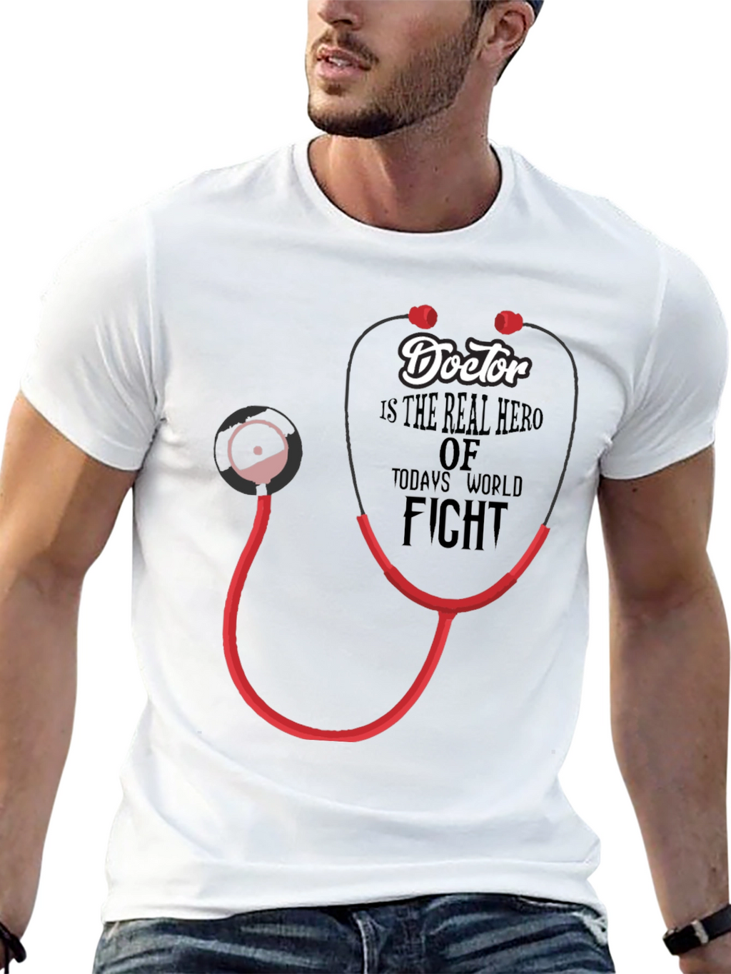 Doctor Hero Stethoscope Graphic T-Shirt