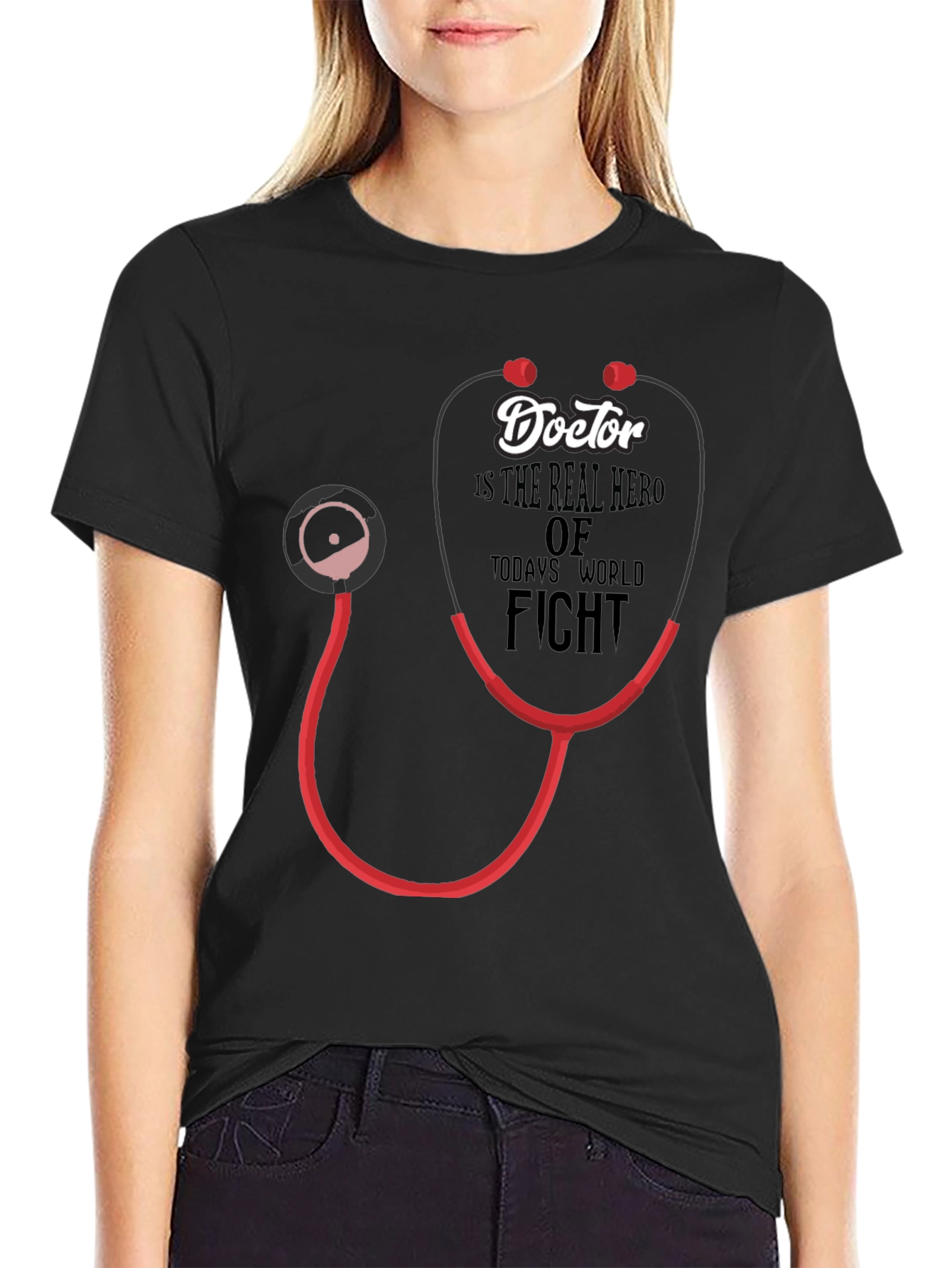 Doctor Hero Stethoscope Graphic T-Shirt