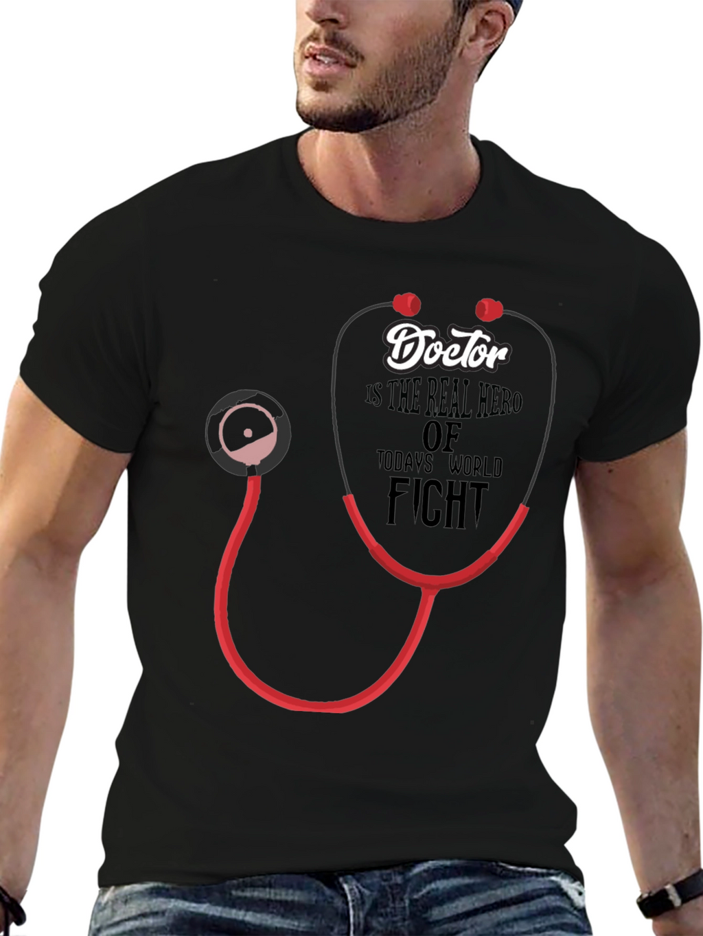 Doctor Hero Stethoscope Graphic T-Shirt