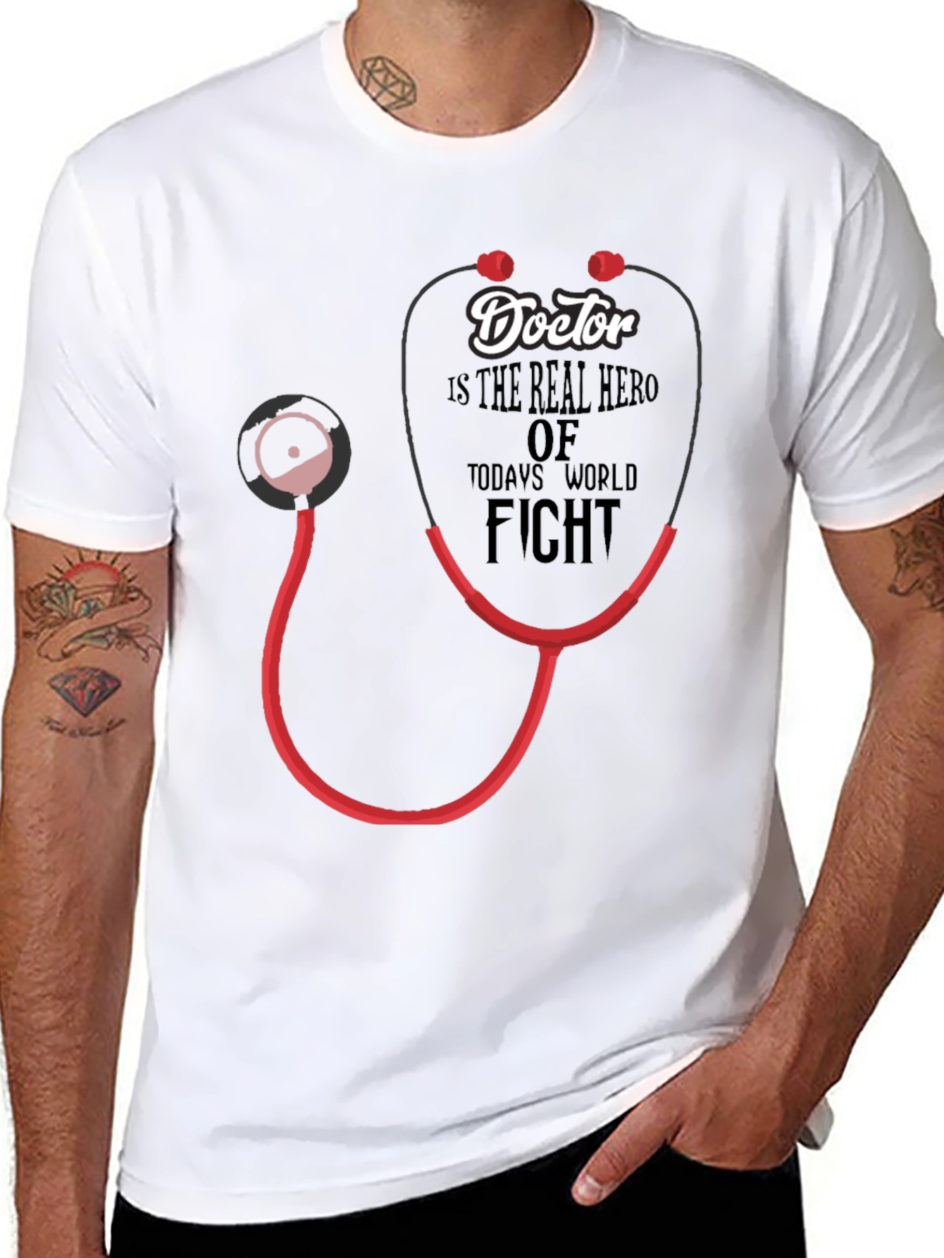 Doctor Hero Stethoscope Graphic T-Shirt