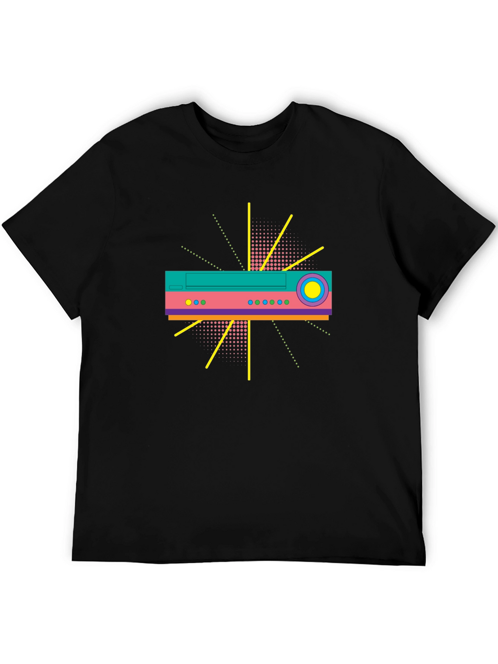Retro Tech Graphic T-Shirt - Bold 80s Design