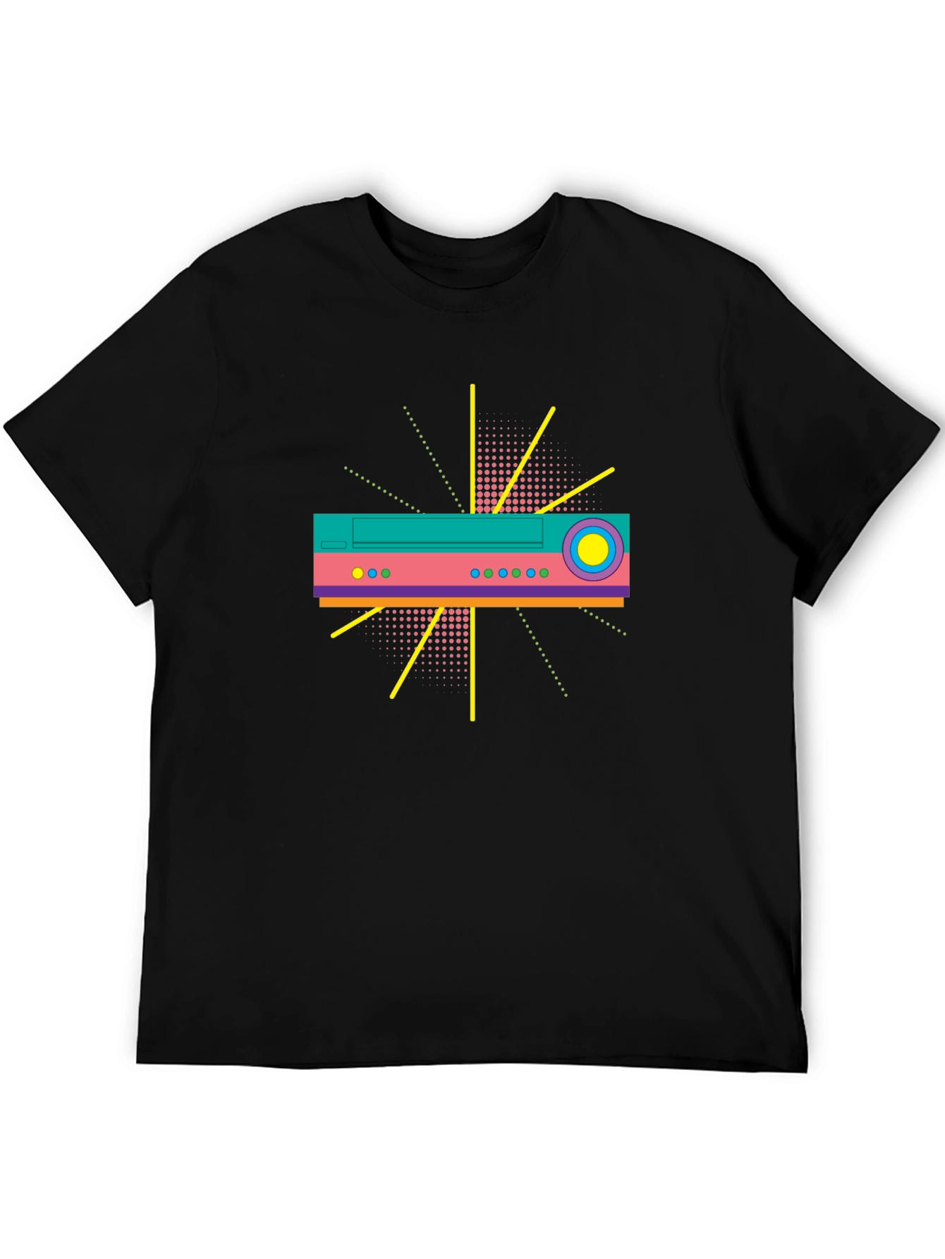 Retro Tech Graphic T-Shirt - Bold 80s Design