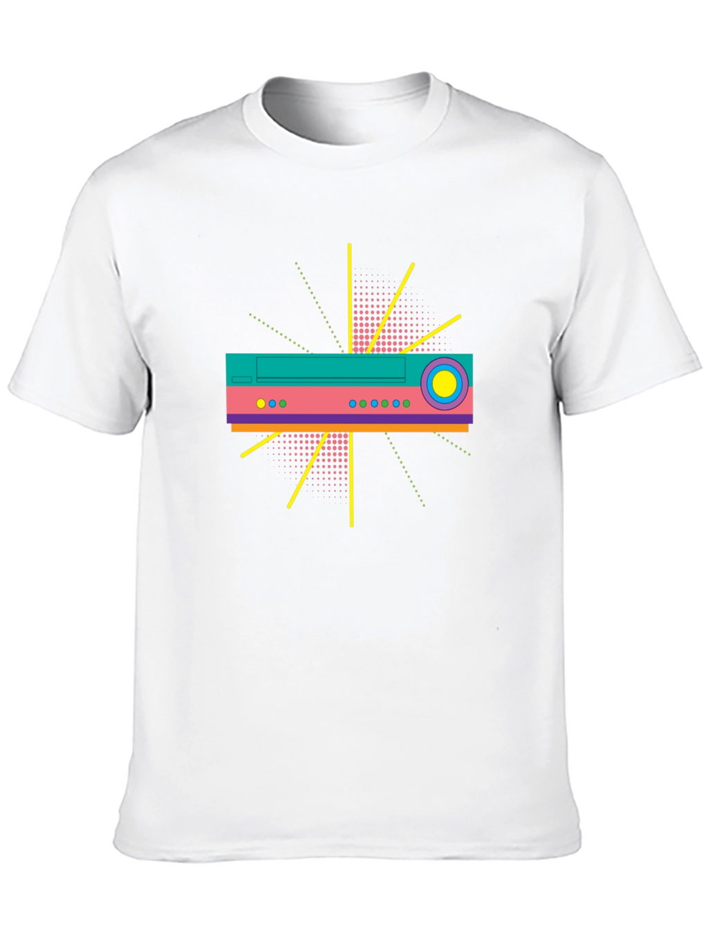 Retro Tech Graphic T-Shirt - Bold 80s Design