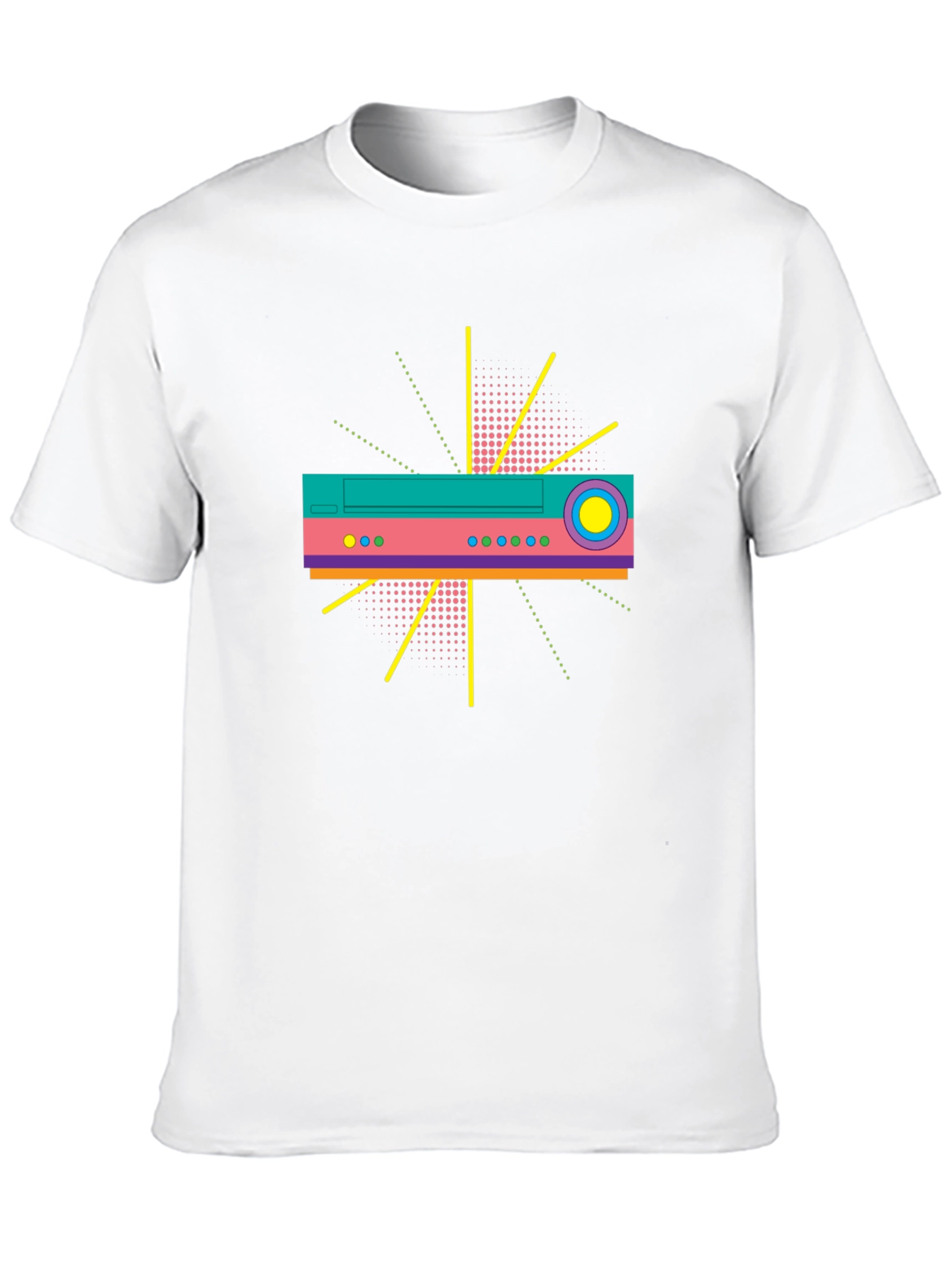 Retro Tech Graphic T-Shirt - Bold 80s Design