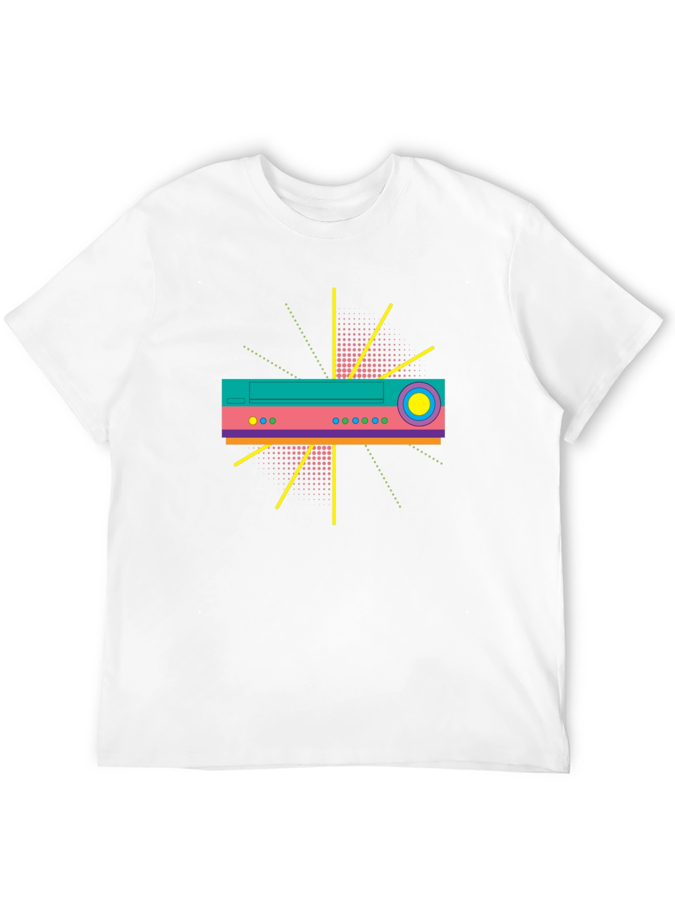 Retro Tech Graphic T-Shirt - Bold 80s Design
