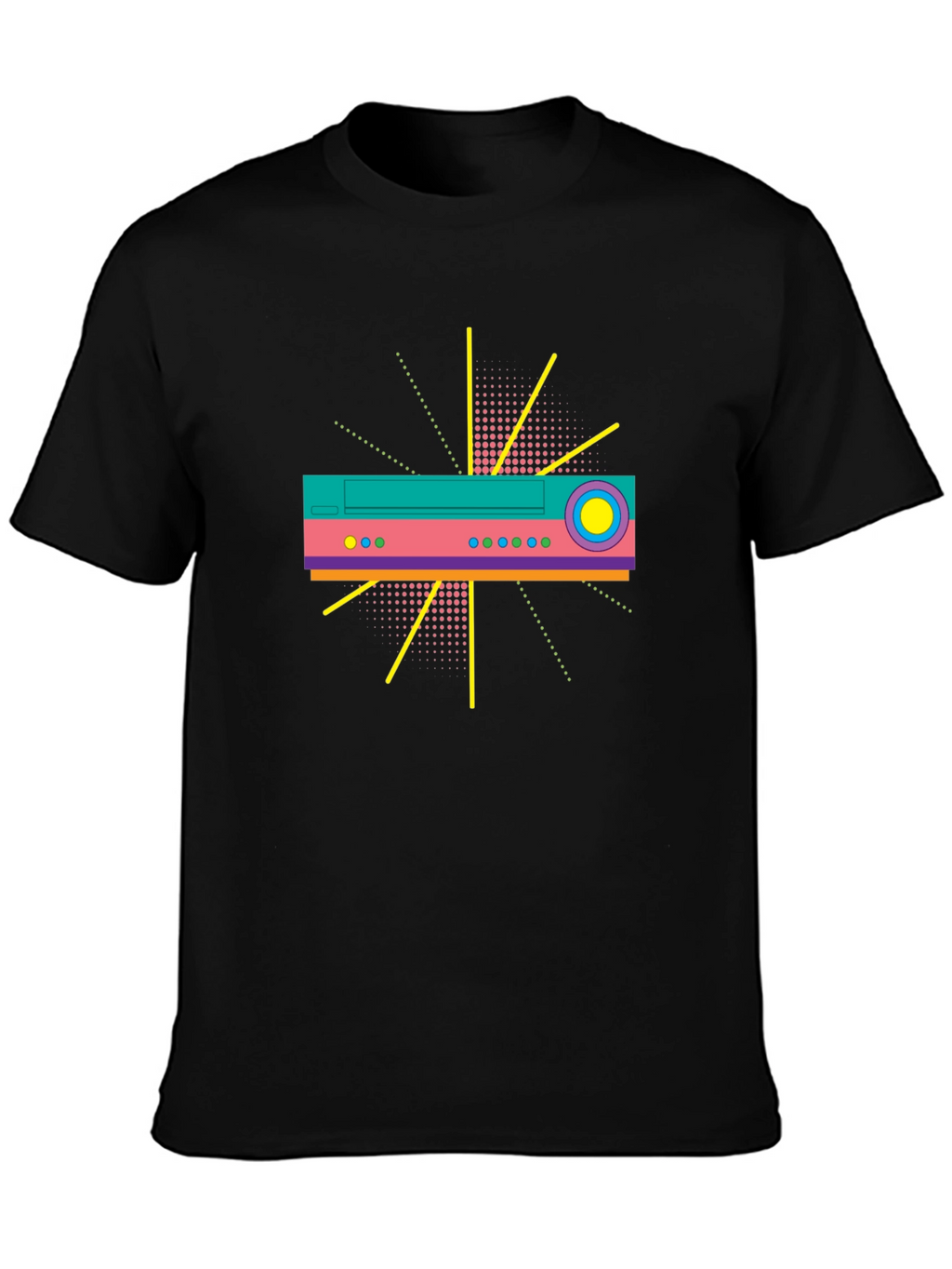 Retro Tech Graphic T-Shirt - Bold 80s Design