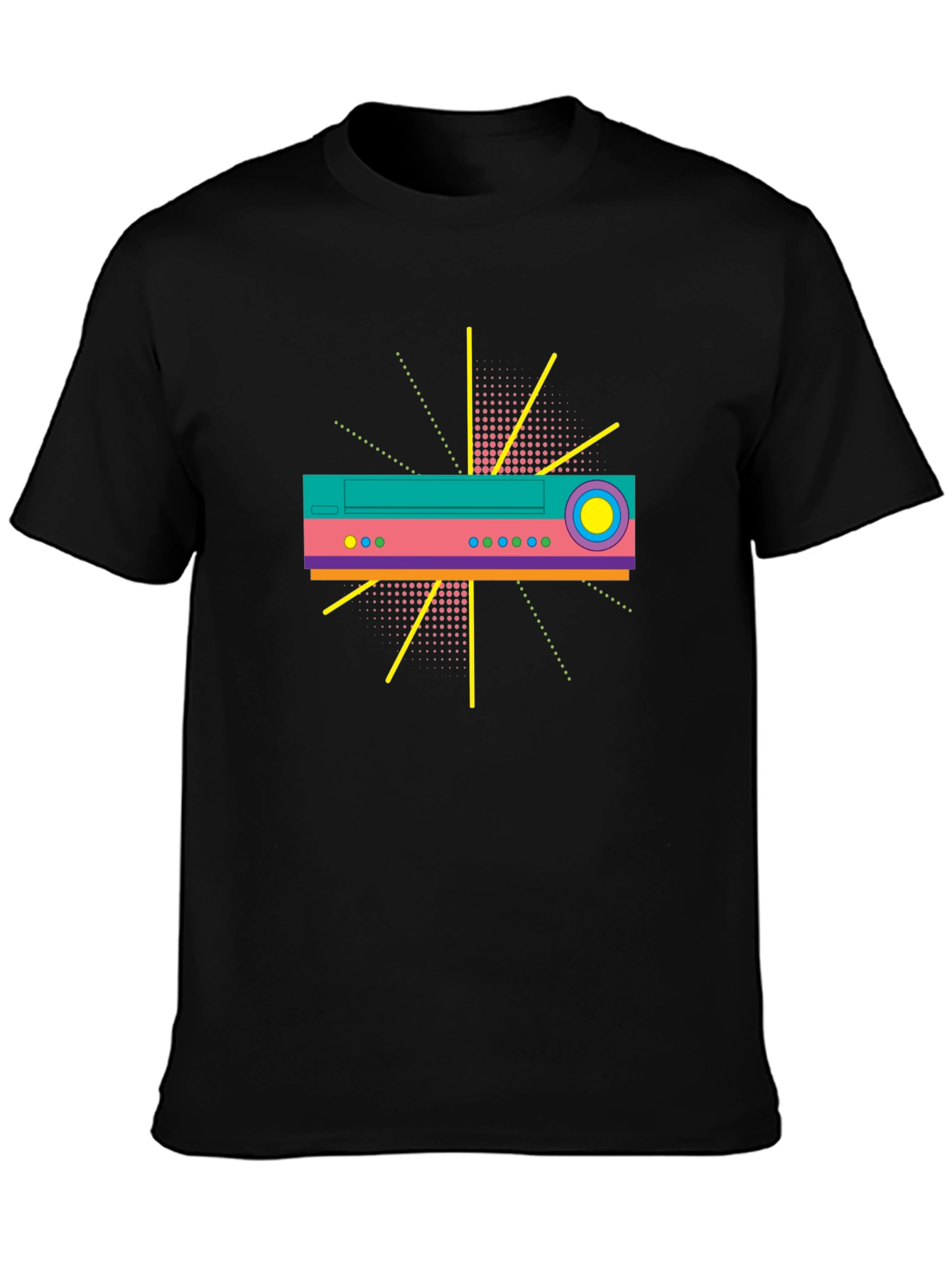 Retro Tech Graphic T-Shirt - Bold 80s Design