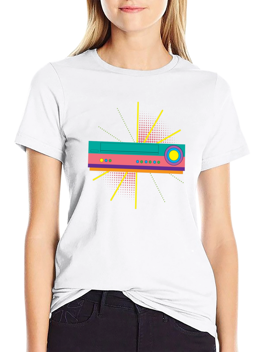 Retro Tech Graphic T-Shirt - Bold 80s Design