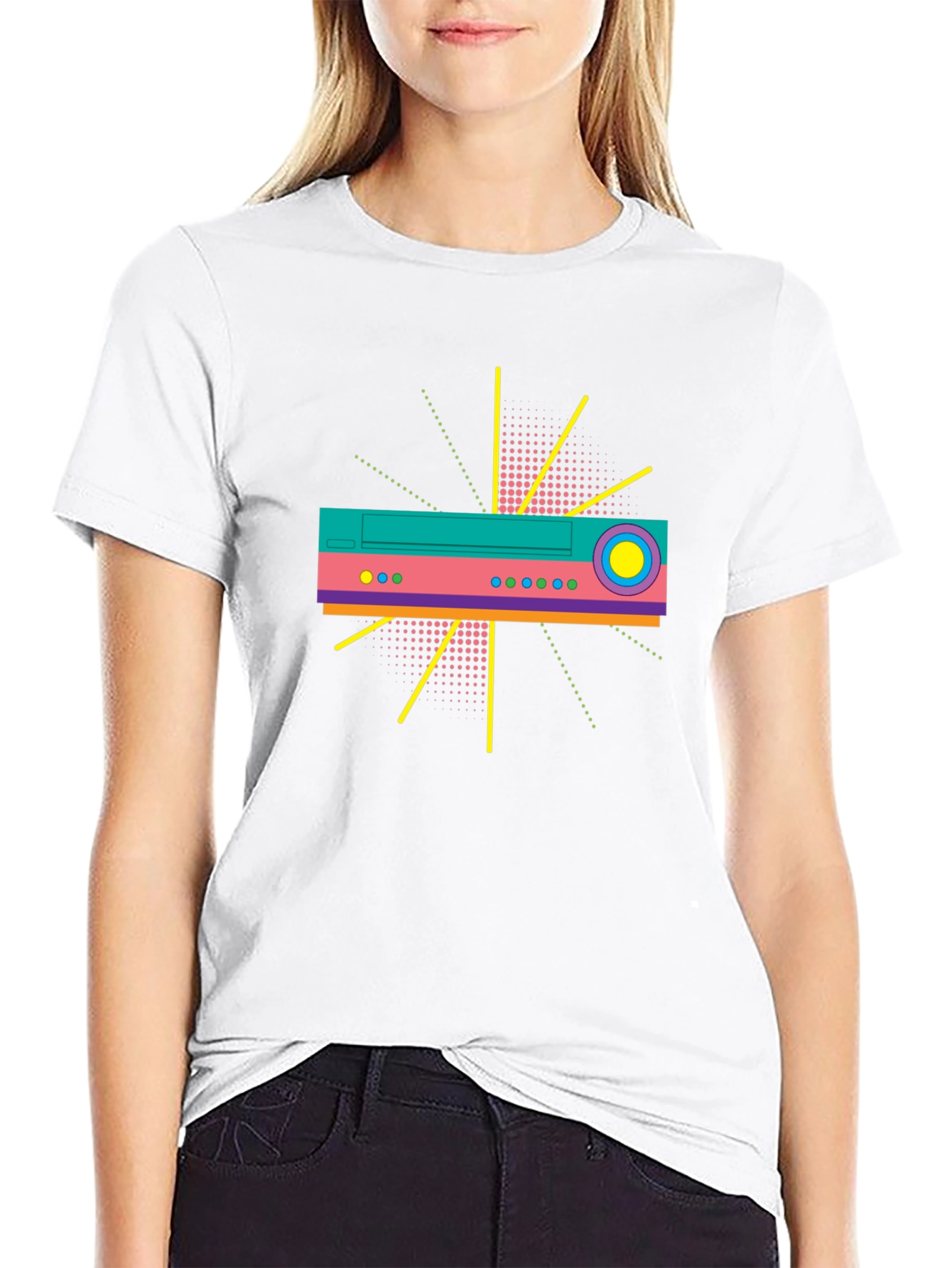 Retro Tech Graphic T-Shirt - Bold 80s Design