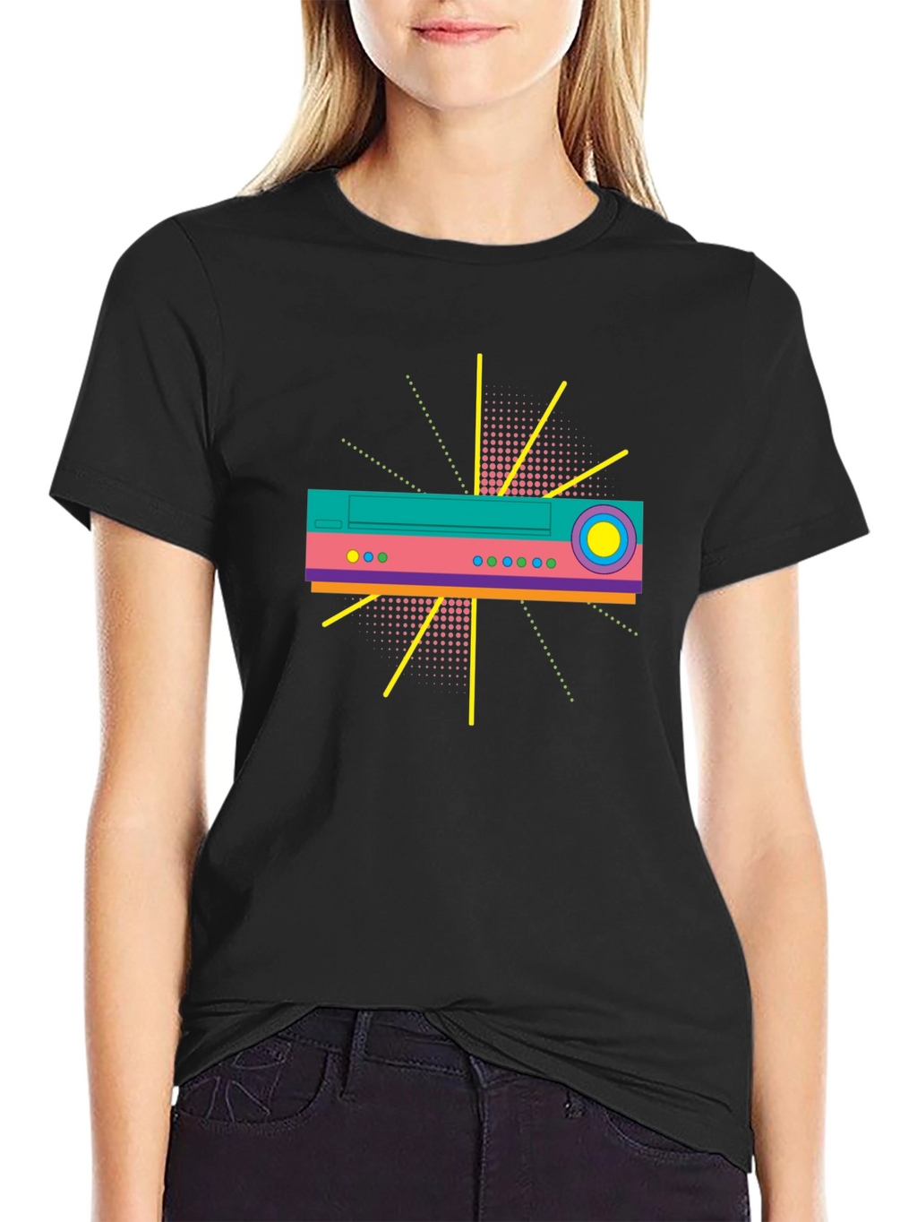 Retro Tech Graphic T-Shirt - Bold 80s Design