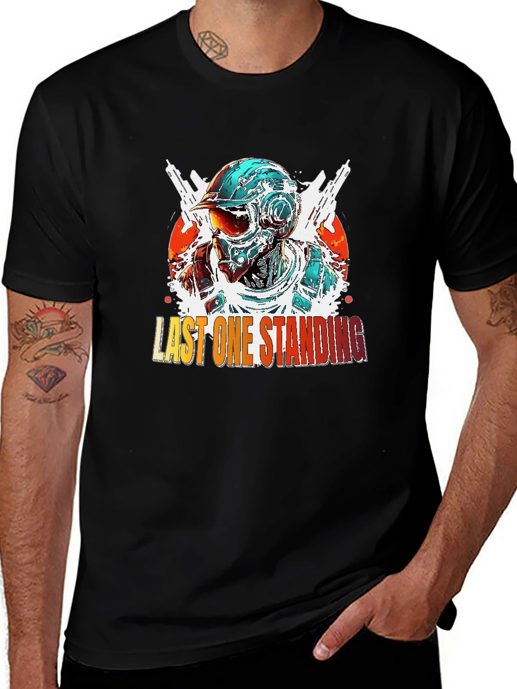 Last One Standing Graphic Tee - Cool Gaming Design