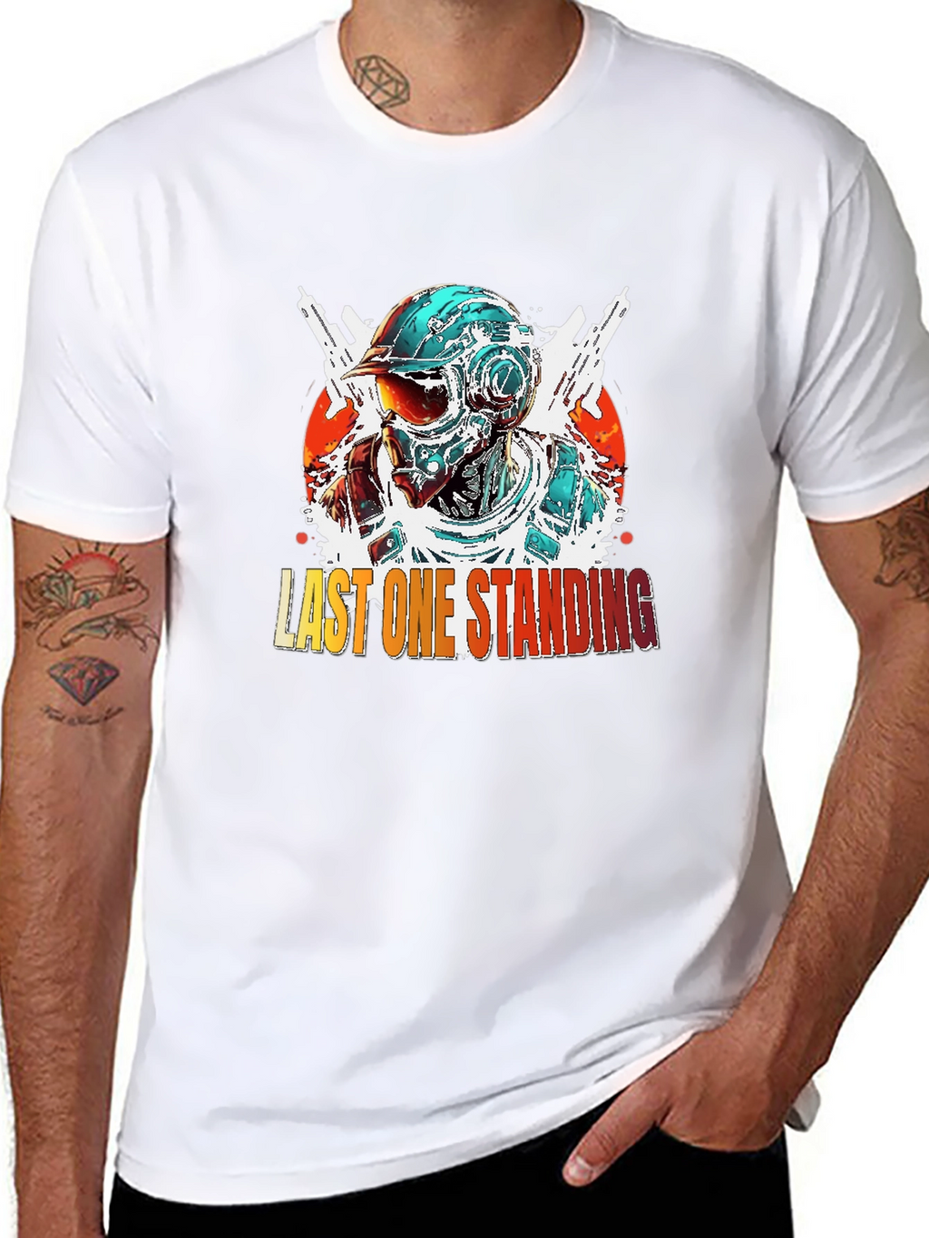 Last One Standing Graphic Tee - Cool Gaming Design