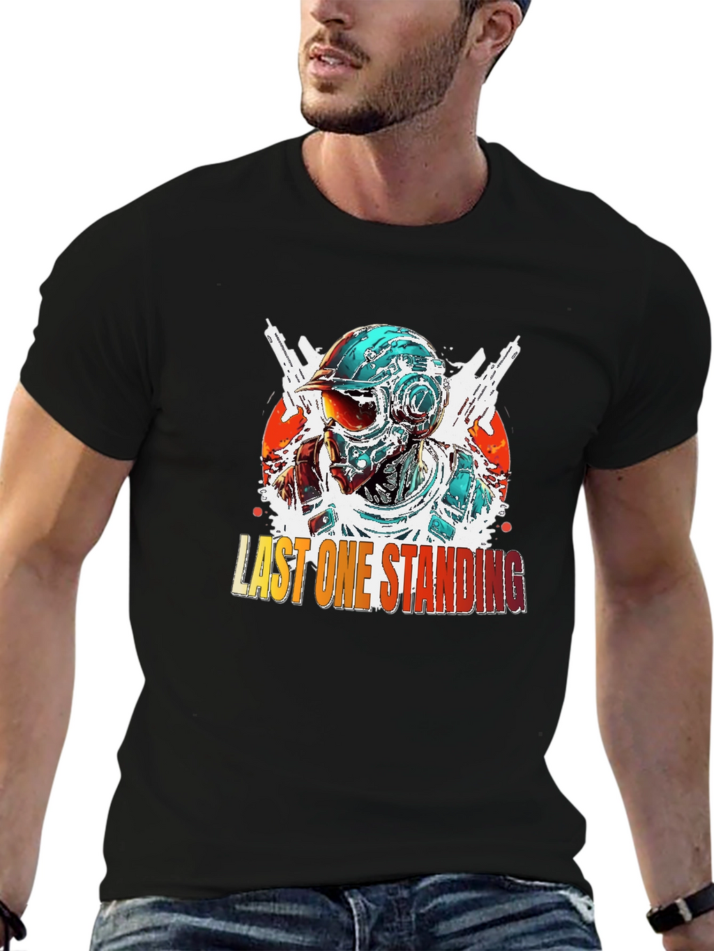 Last One Standing Graphic Tee - Cool Gaming Design