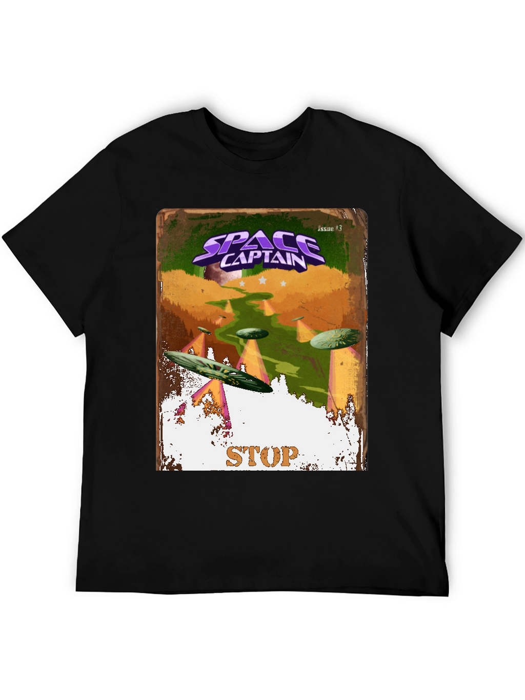 Space Captain Retro Sci-Fi Comic Cover T-Shirt