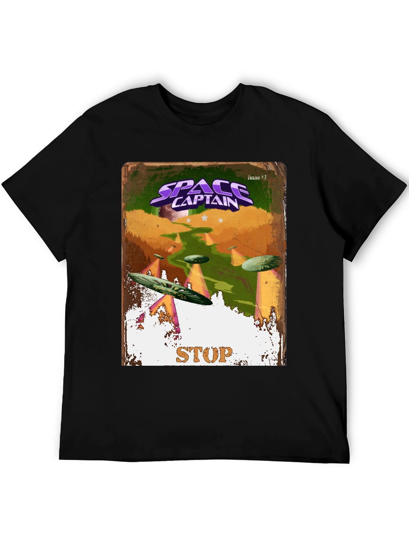 Space Captain Retro Sci-Fi Comic Cover T-Shirt
