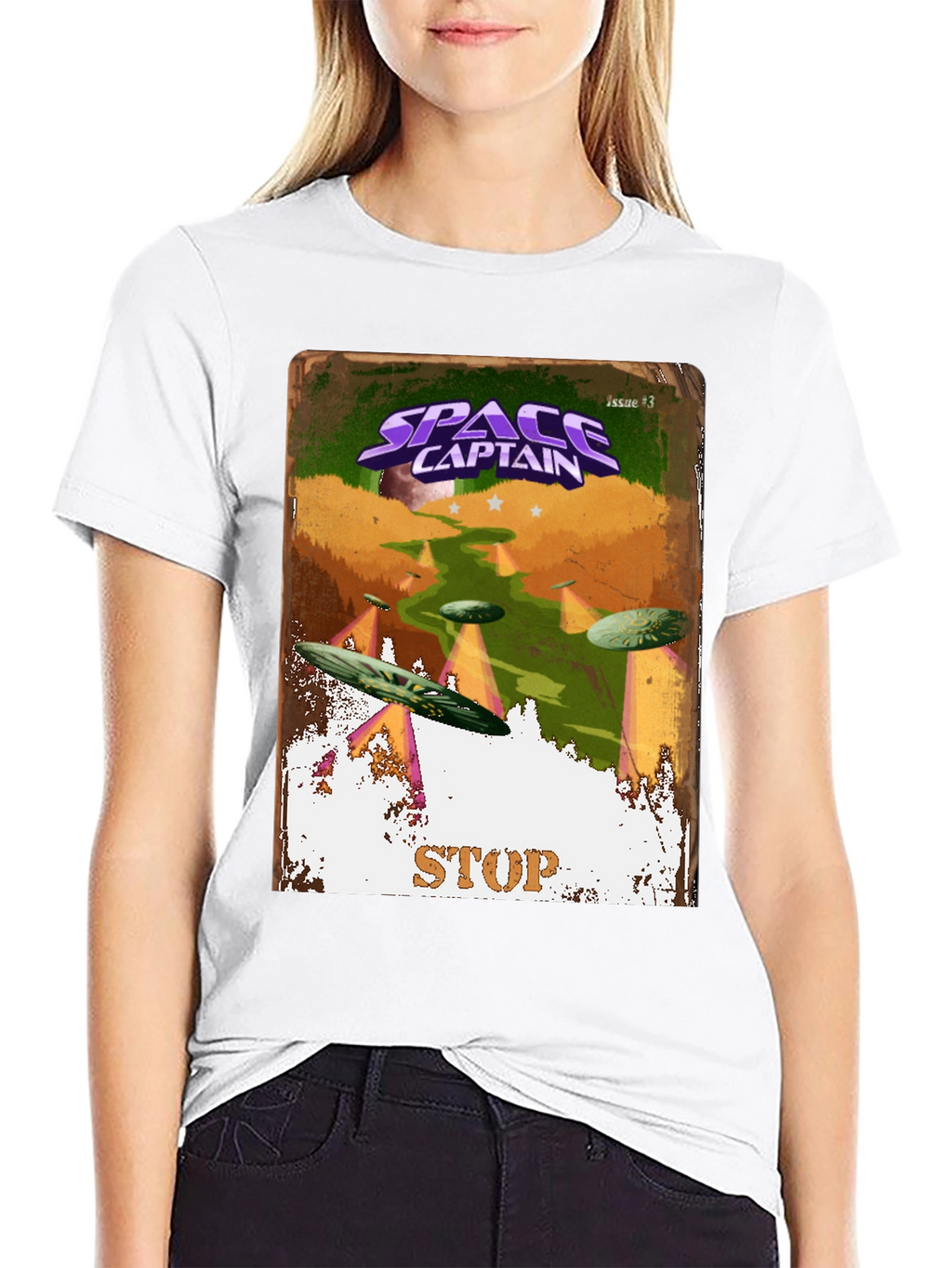 Space Captain Retro Sci-Fi Comic Cover T-Shirt