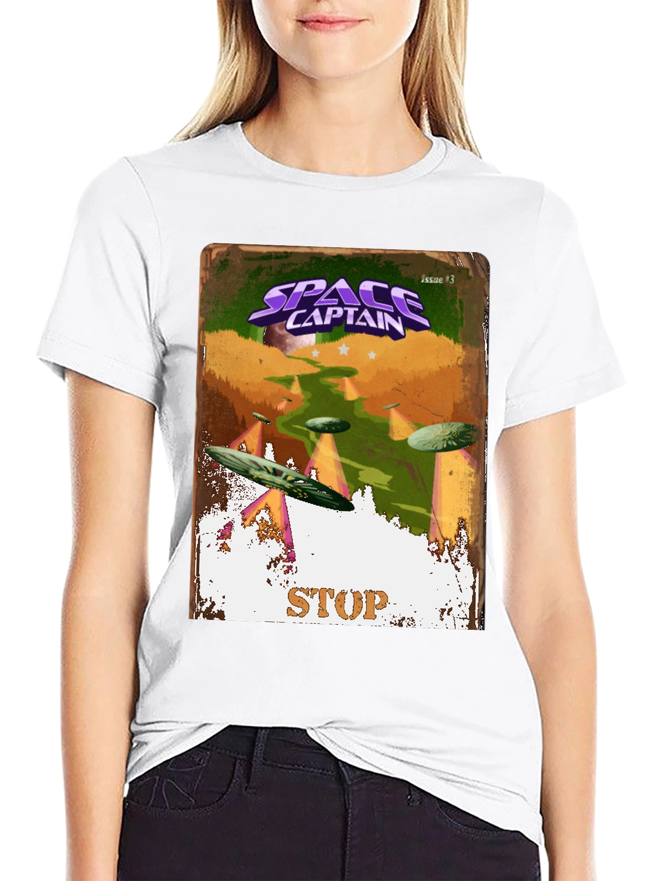 Space Captain Retro Sci-Fi Comic Cover T-Shirt