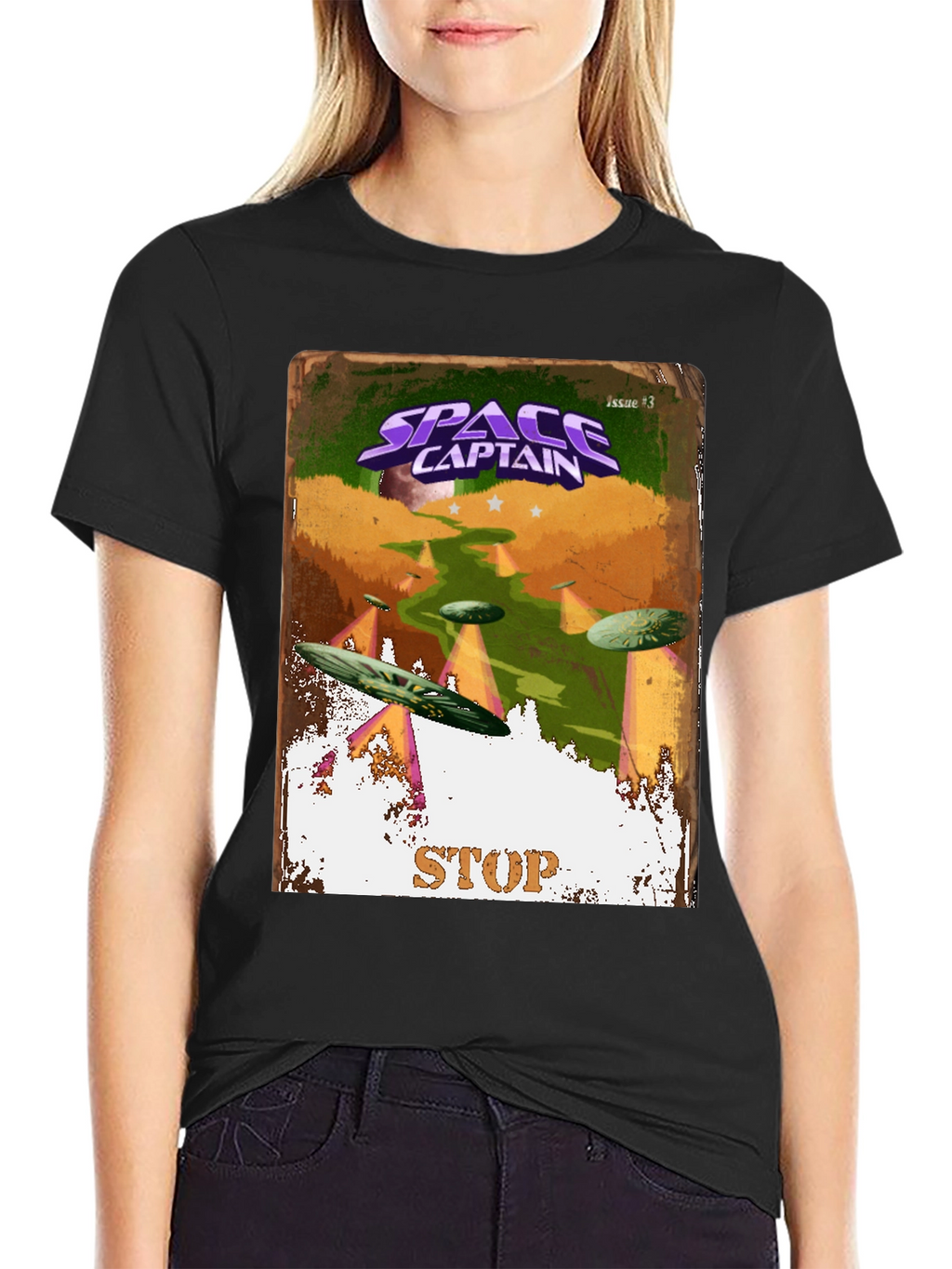 Space Captain Retro Sci-Fi Comic Cover T-Shirt