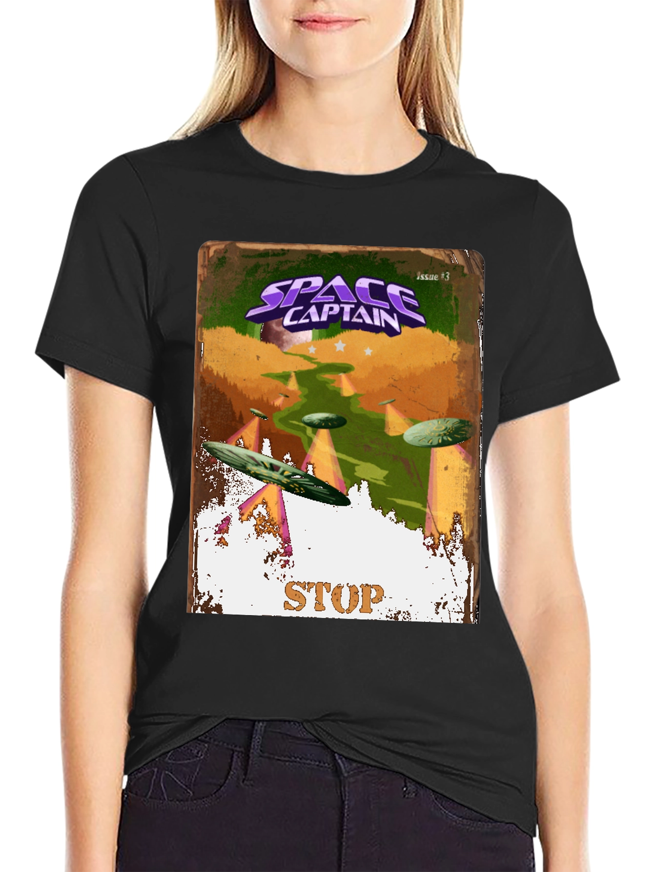 Space Captain Retro Sci-Fi Comic Cover T-Shirt