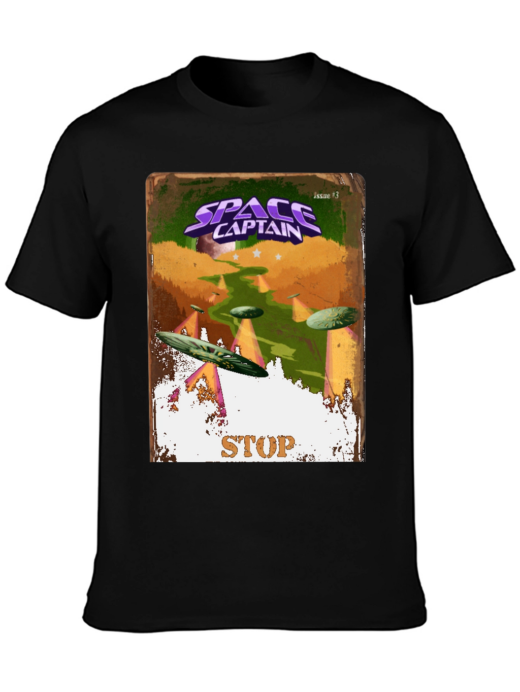 Space Captain Retro Sci-Fi Comic Cover T-Shirt