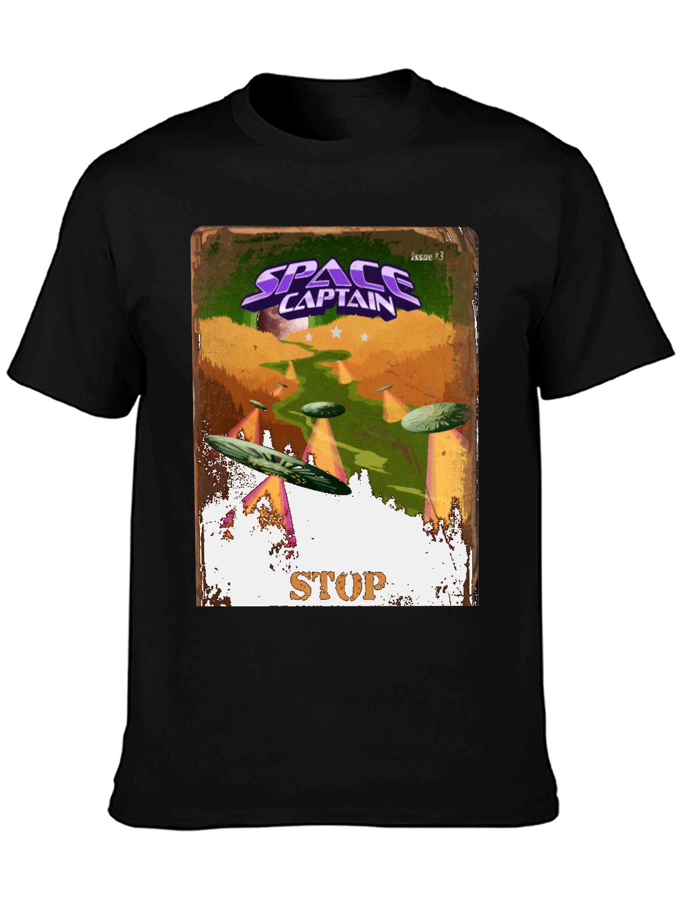 Space Captain Retro Sci-Fi Comic Cover T-Shirt