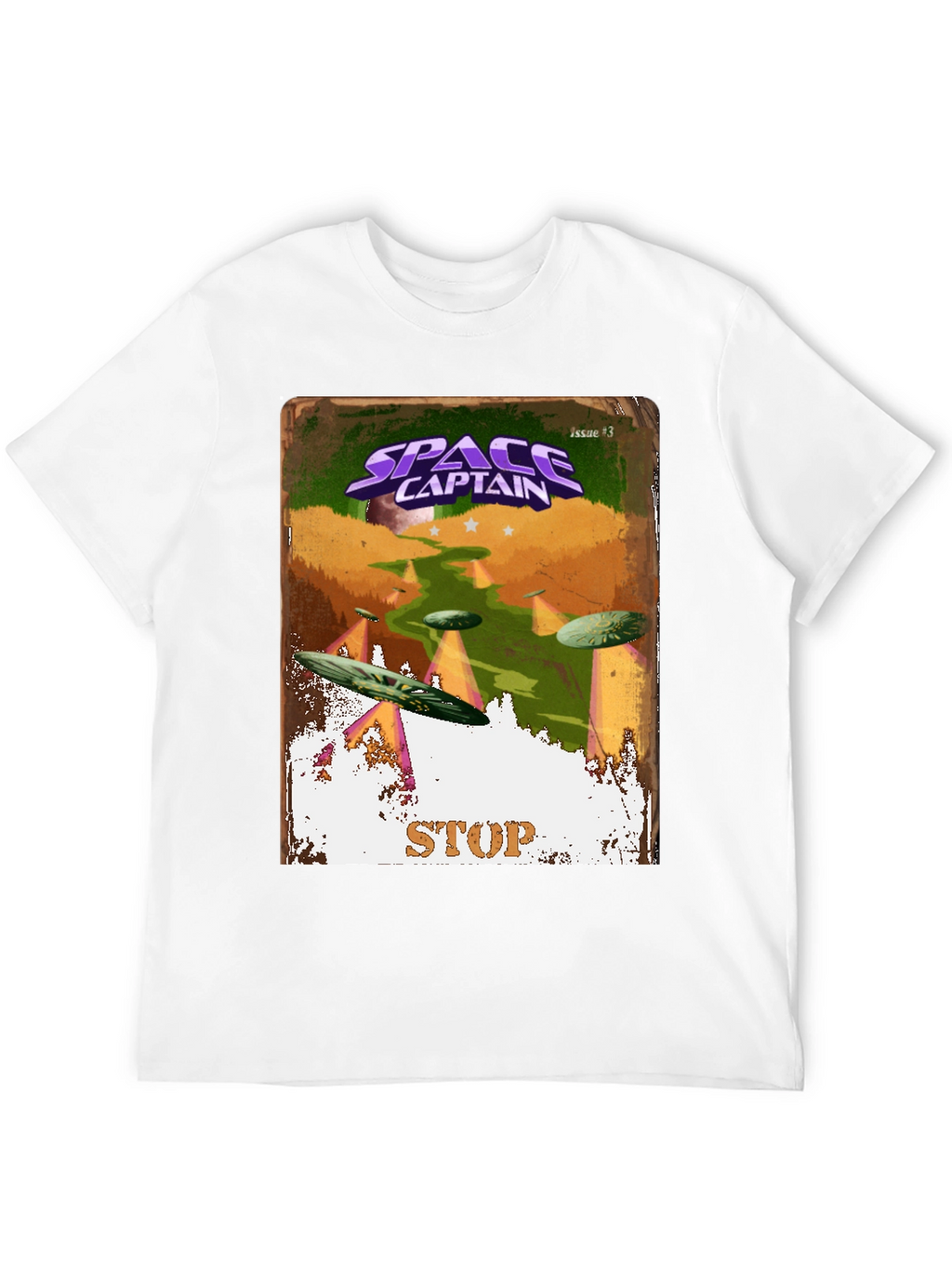 Space Captain Retro Sci-Fi Comic Cover T-Shirt