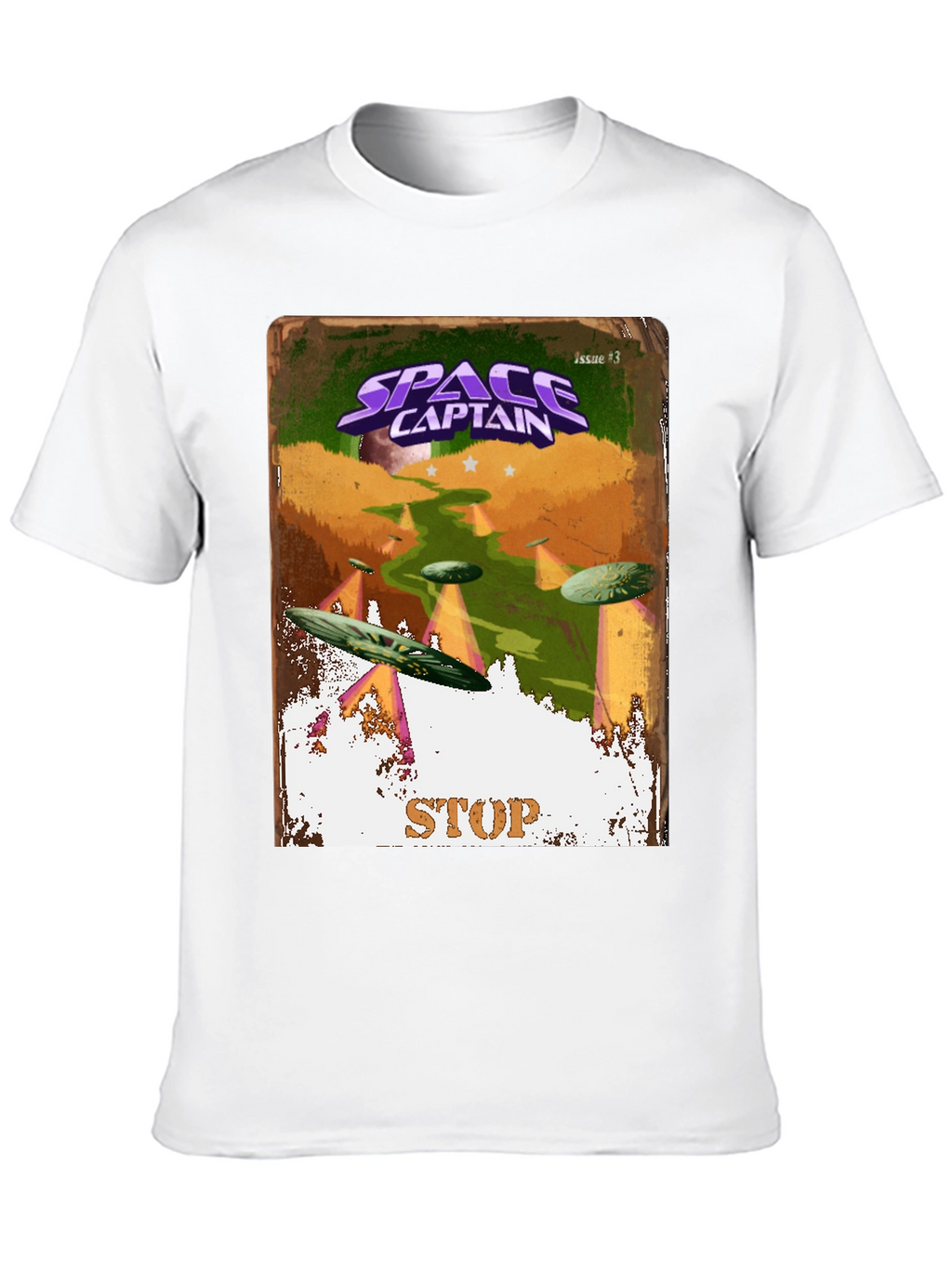 Space Captain Retro Sci-Fi Comic Cover T-Shirt
