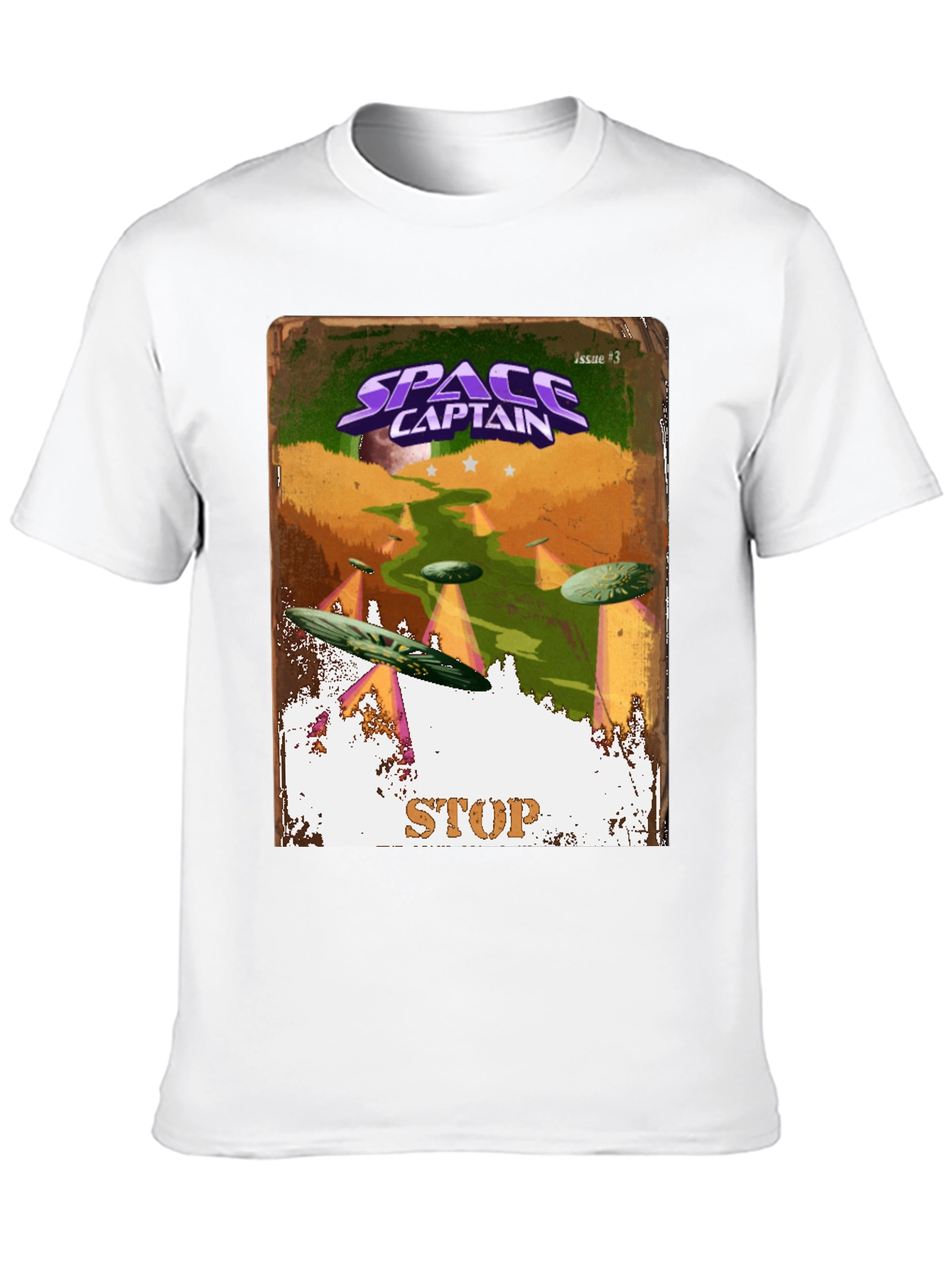 Space Captain Retro Sci-Fi Comic Cover T-Shirt