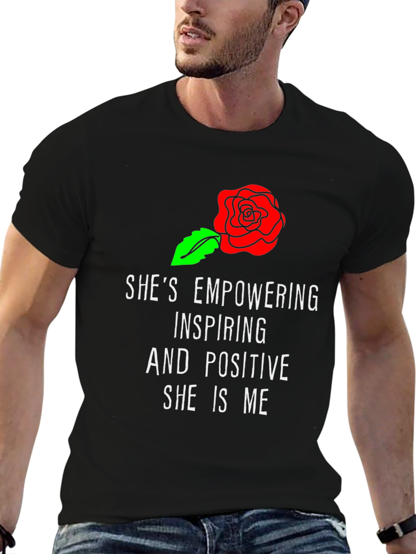 Empowering Rose Graphic Tee - Inspirational Womens Shirt