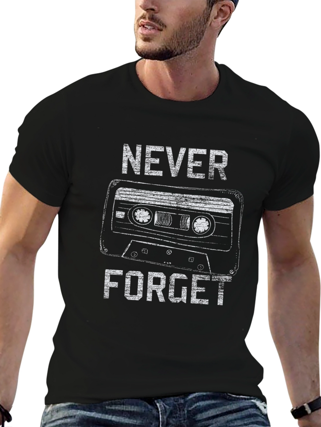 Never Forget Cassette Tape Graphic Tee