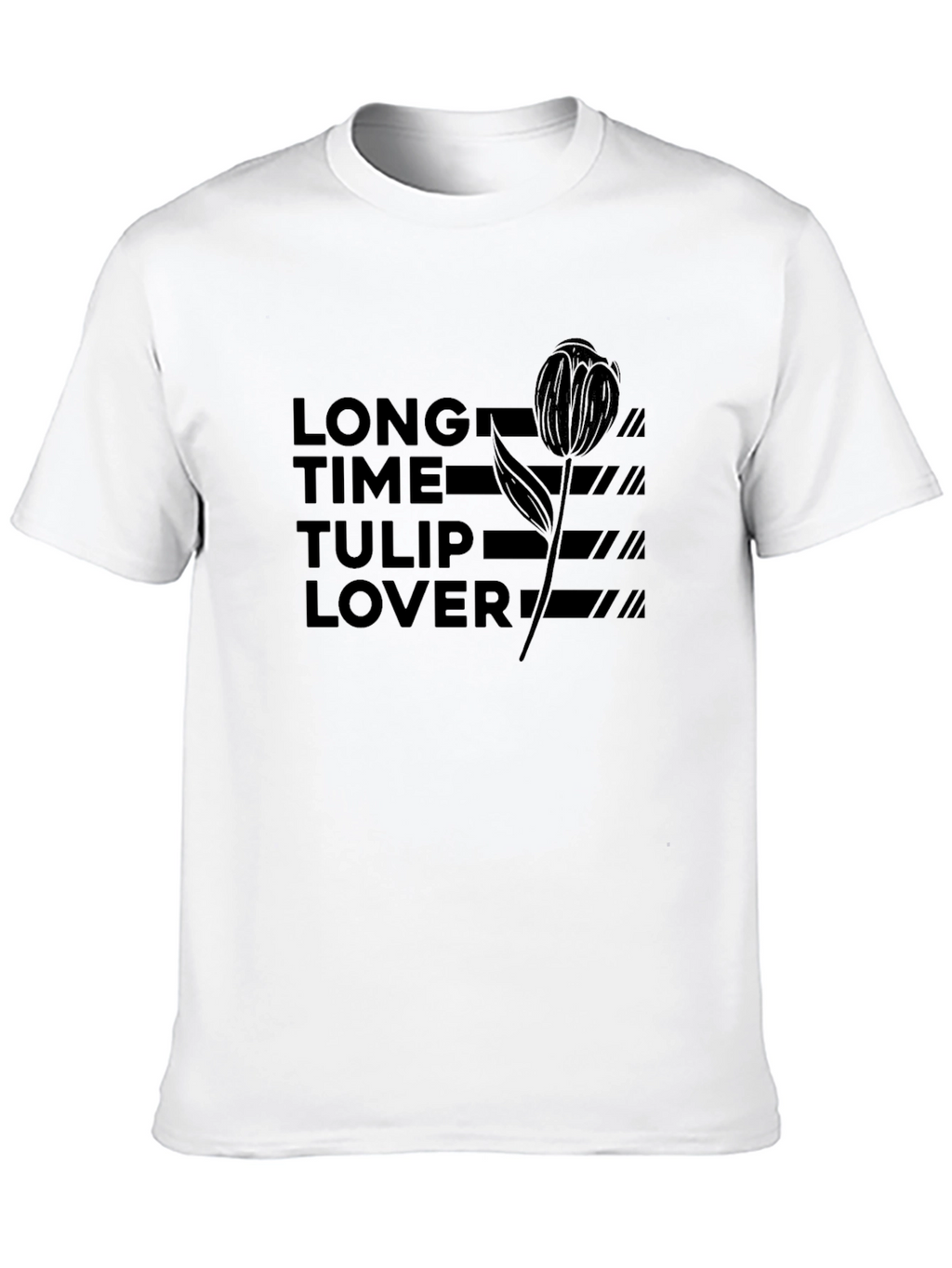Long Time Tulip Lover Black Graphic Tee