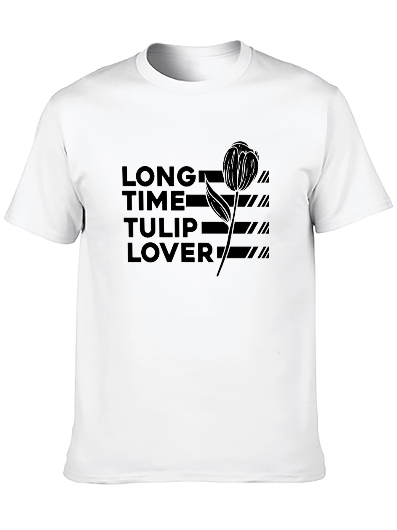 Long Time Tulip Lover Black Graphic Tee