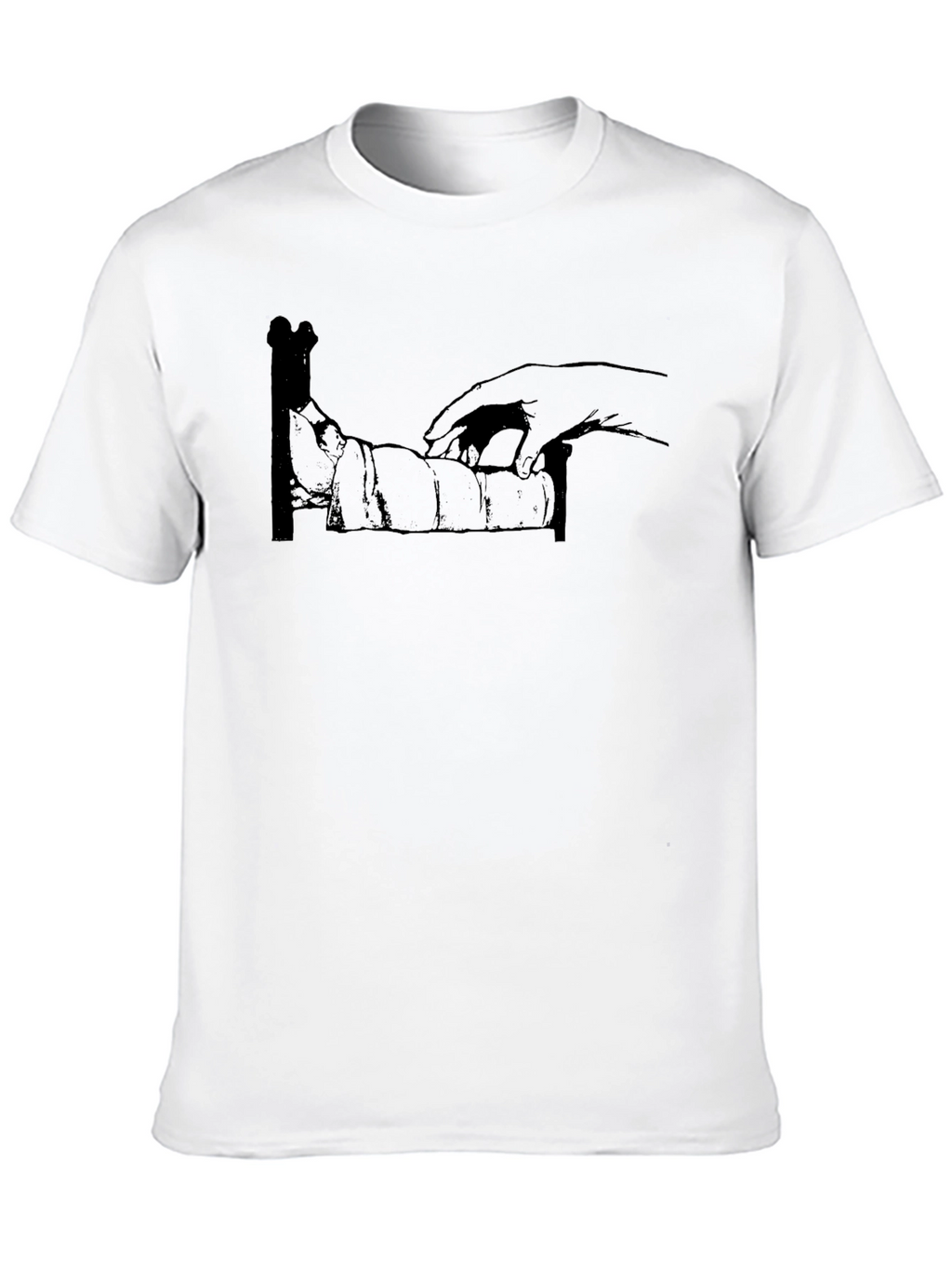 Humorous Hand-Bed T-Shirt