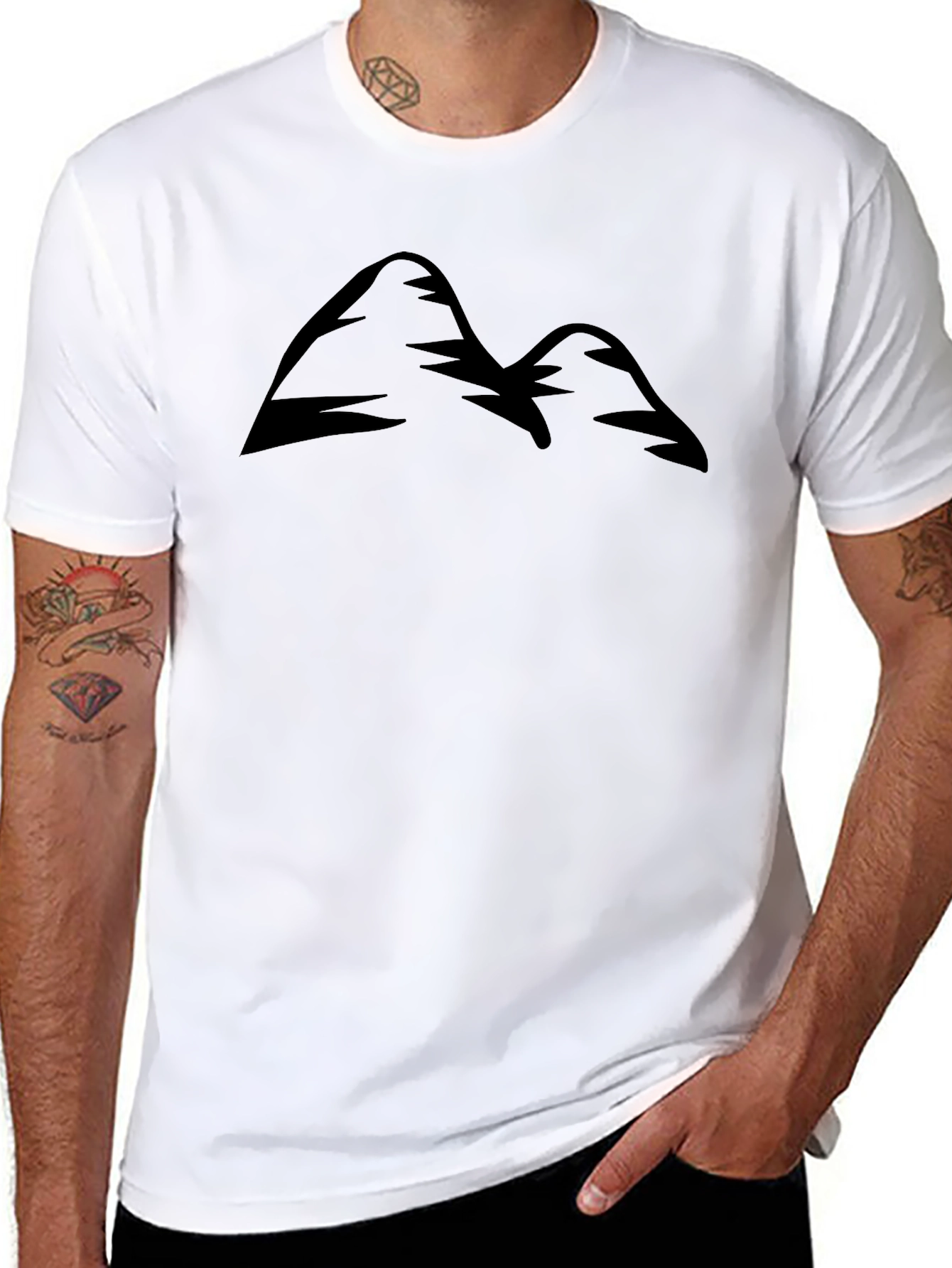 Mountain Peak Graphic Tee - Black Short Sleeve