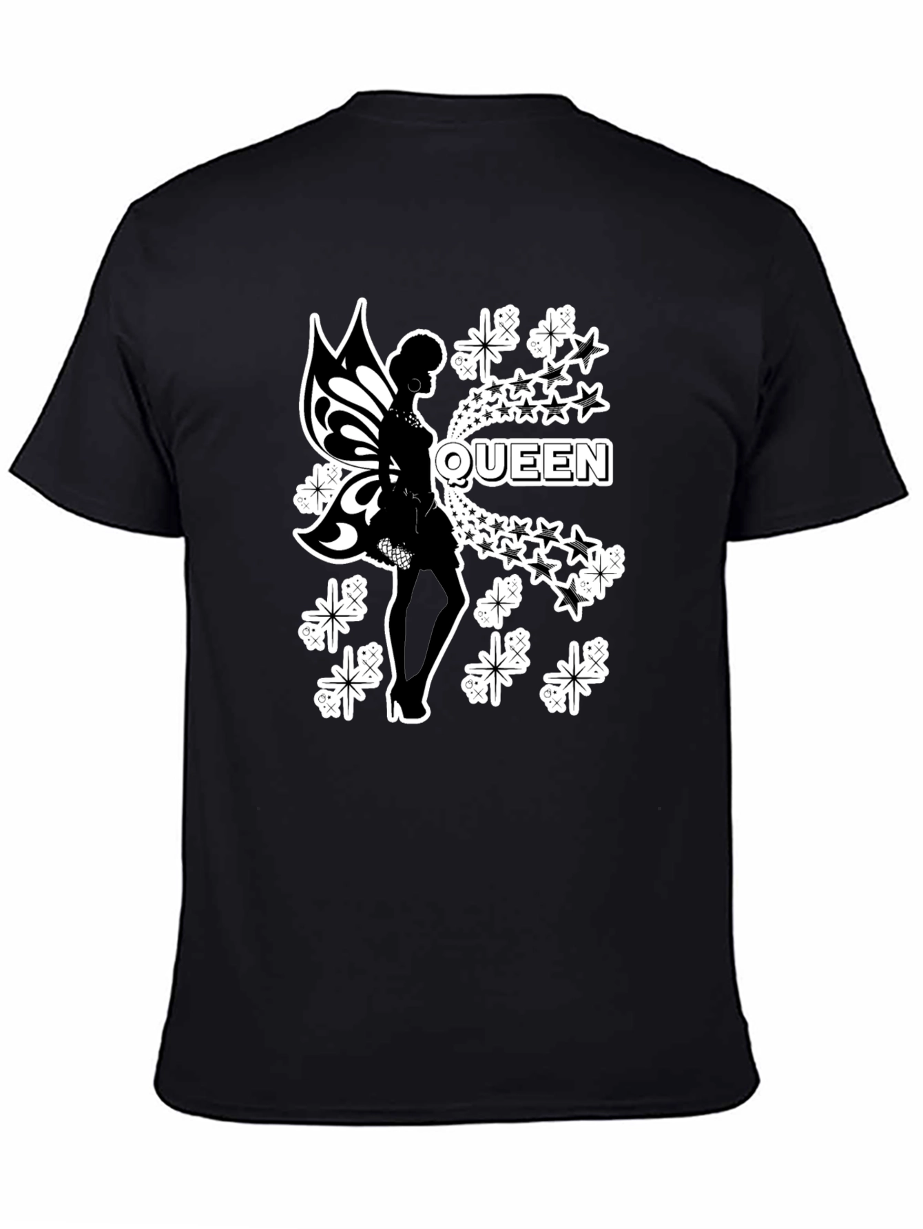 Queen Fairy Graphic Black T-Shirt