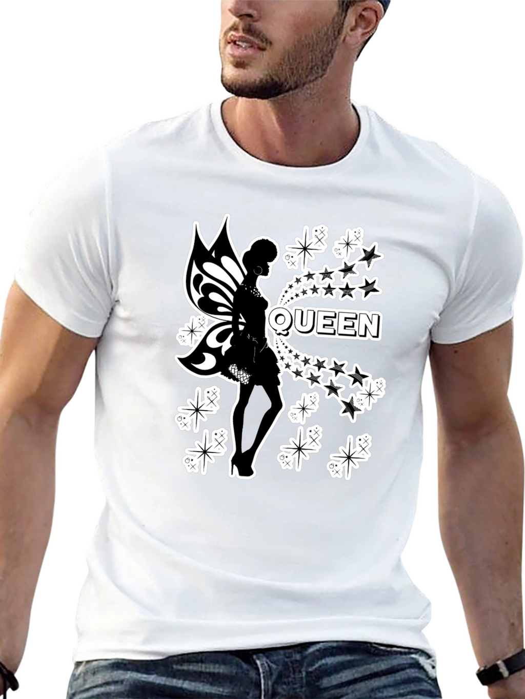 Queen Fairy Graphic Black T-Shirt