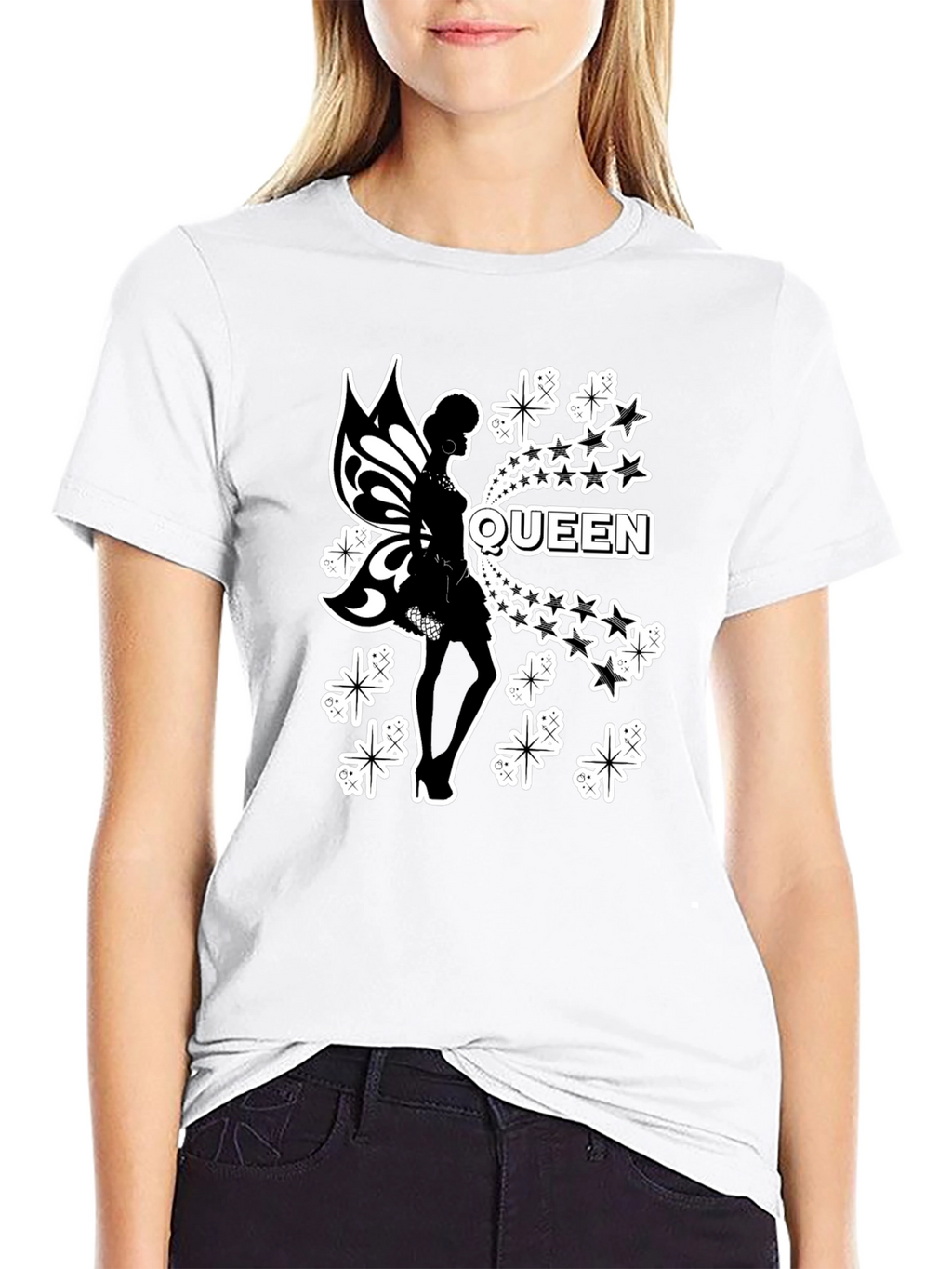 Queen Fairy Graphic Black T-Shirt
