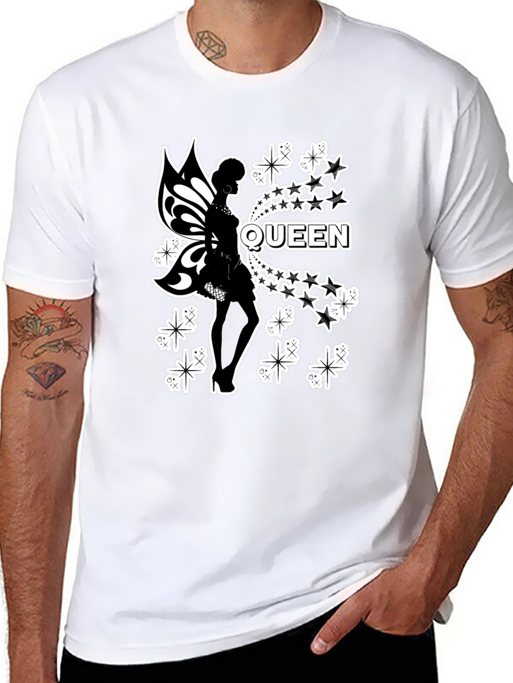 Queen Fairy Graphic Black T-Shirt