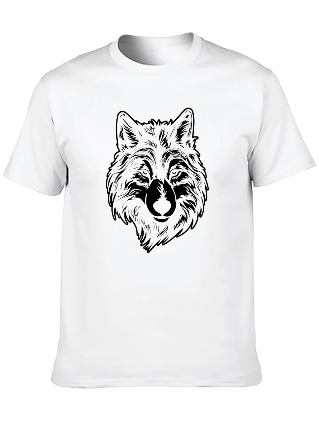 Mens Wolf Graphic Print Black T-Shirt
