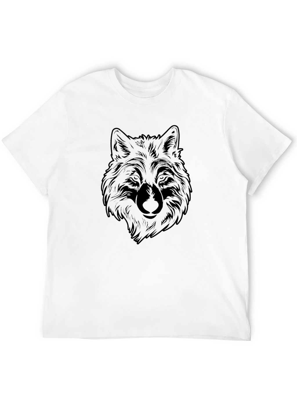 Mens Wolf Graphic Print Black T-Shirt