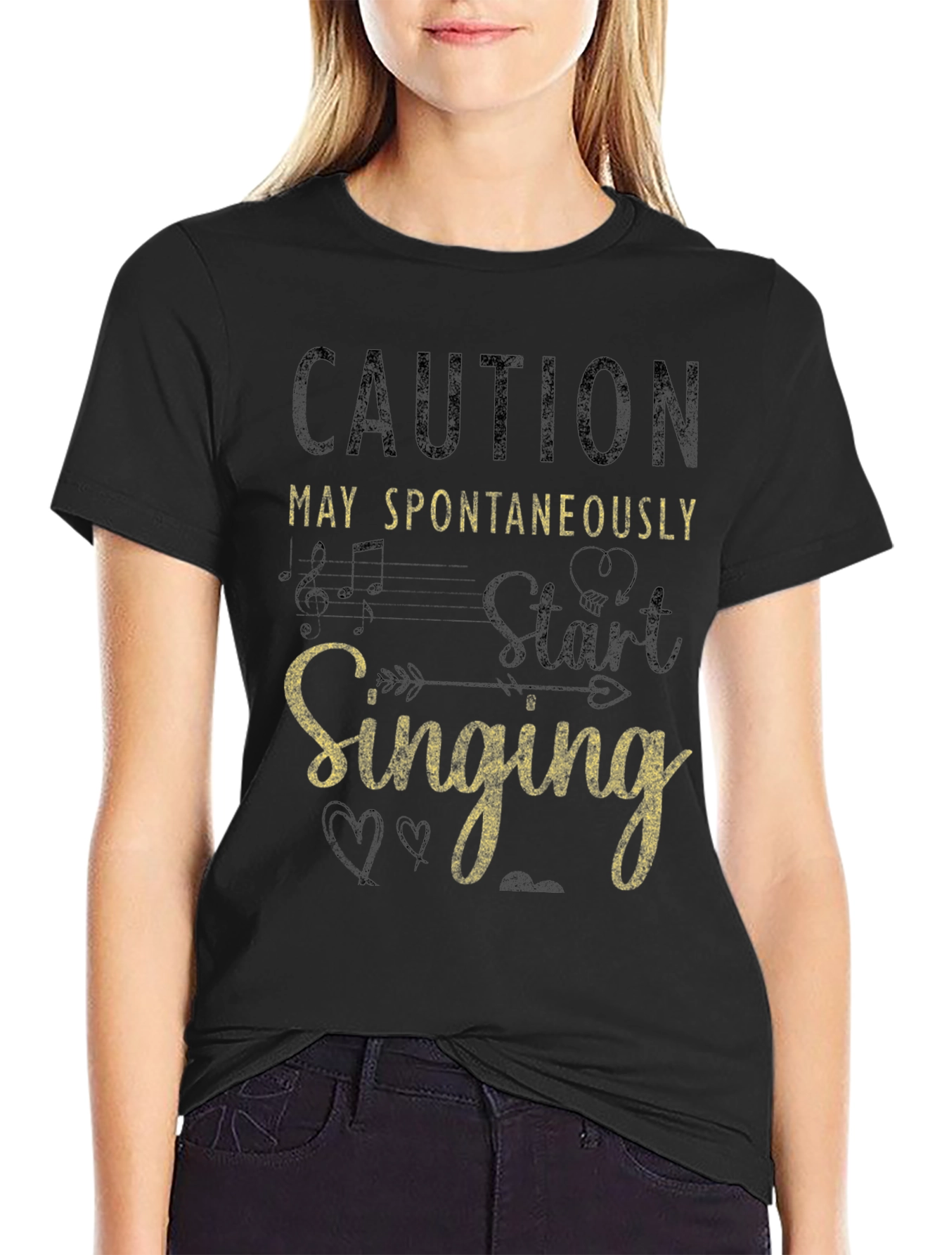 Caution May Spontaneously Start Singing Funny T-Shirt