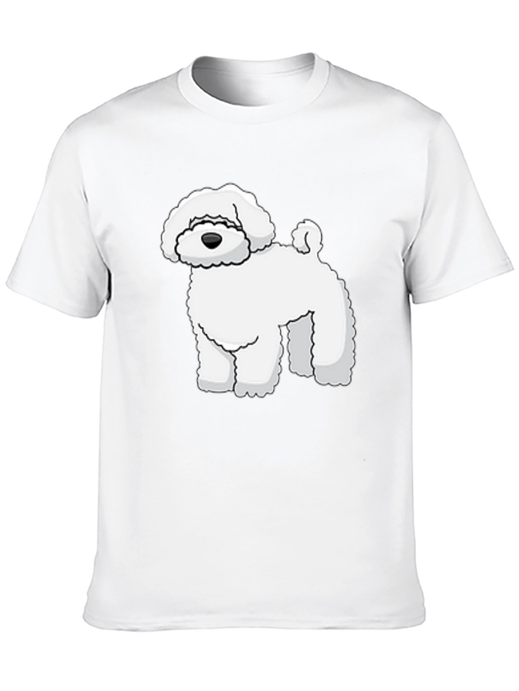 Black T-Shirt with White Dog Graphic