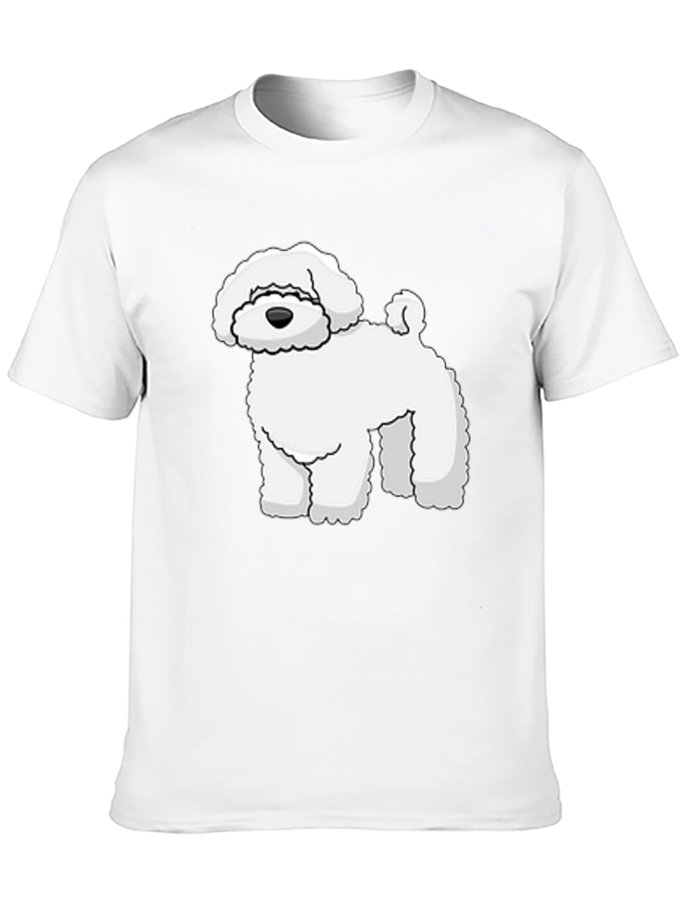Black T-Shirt with White Dog Graphic