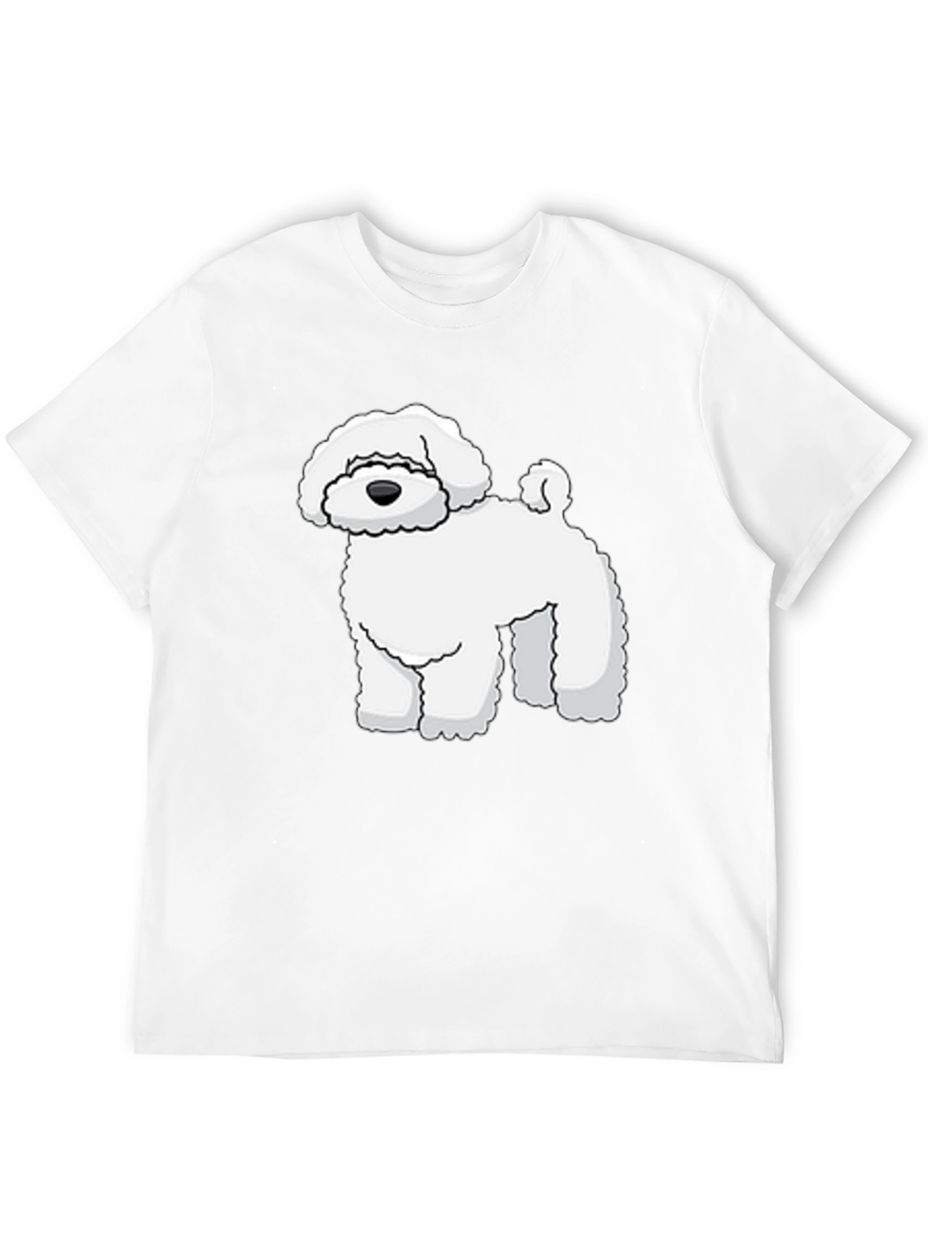 Black T-Shirt with White Dog Graphic