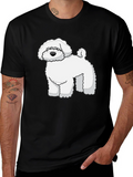 Black T-Shirt with White Dog Graphic