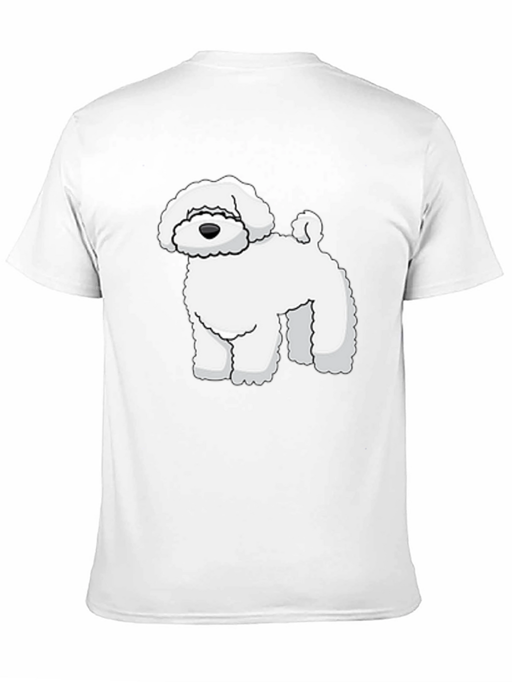 Black T-Shirt with White Dog Graphic