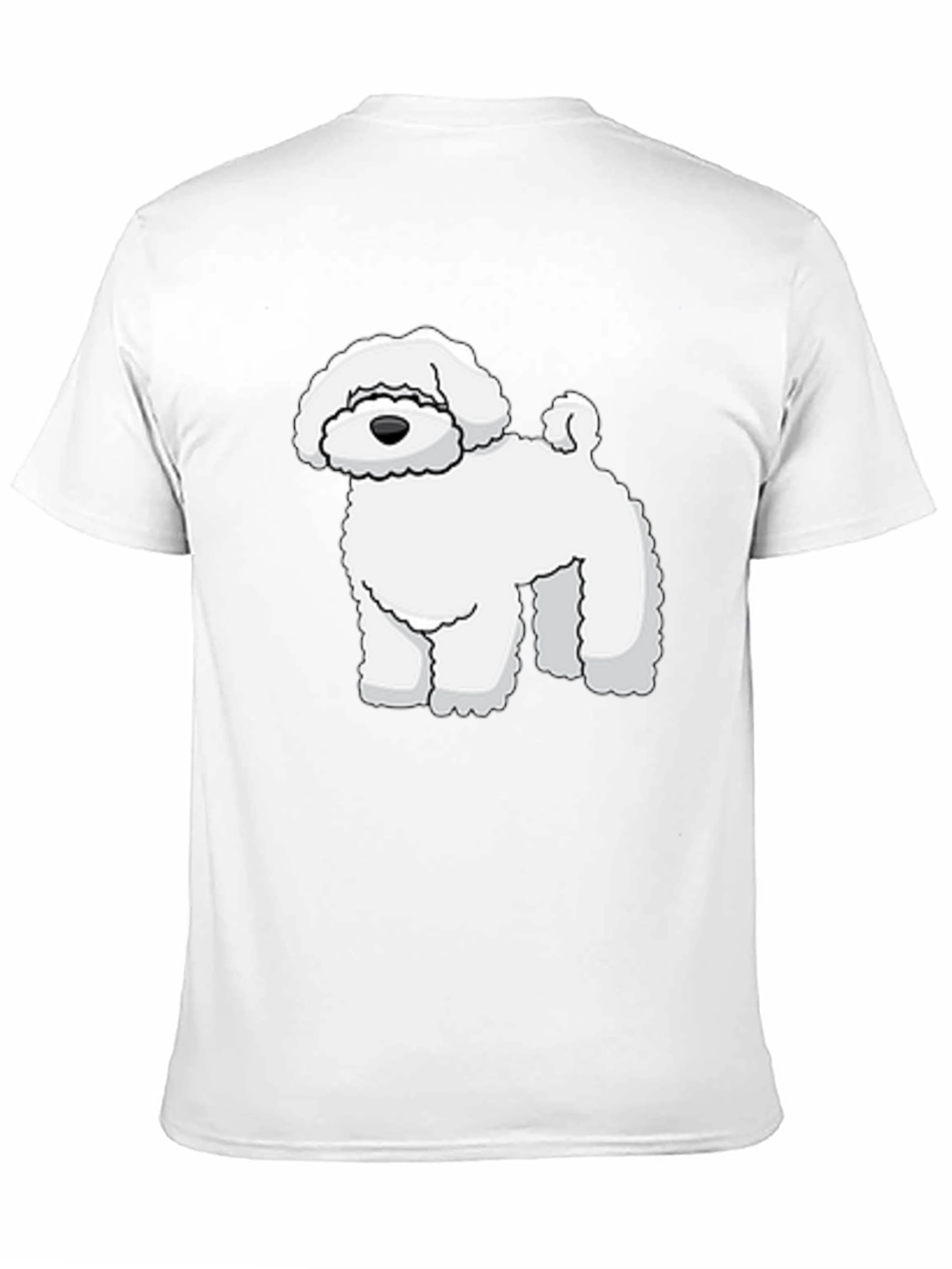 Black T-Shirt with White Dog Graphic
